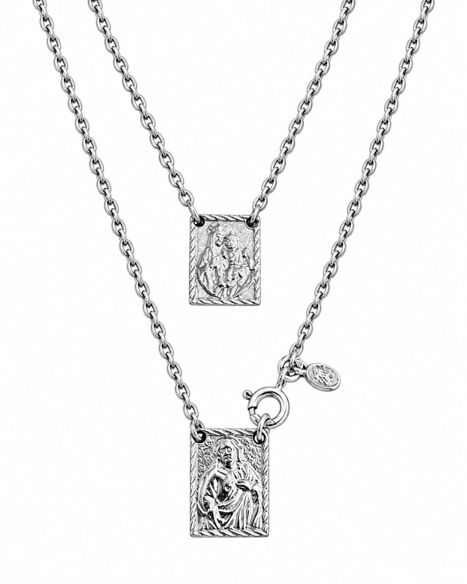 L- Men's Scapular Traditional Mesh in Silver