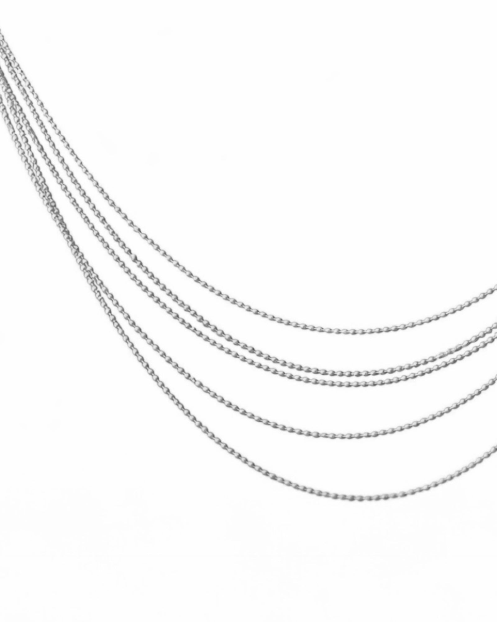 Colar Degradê de Malha Esfera em Prata