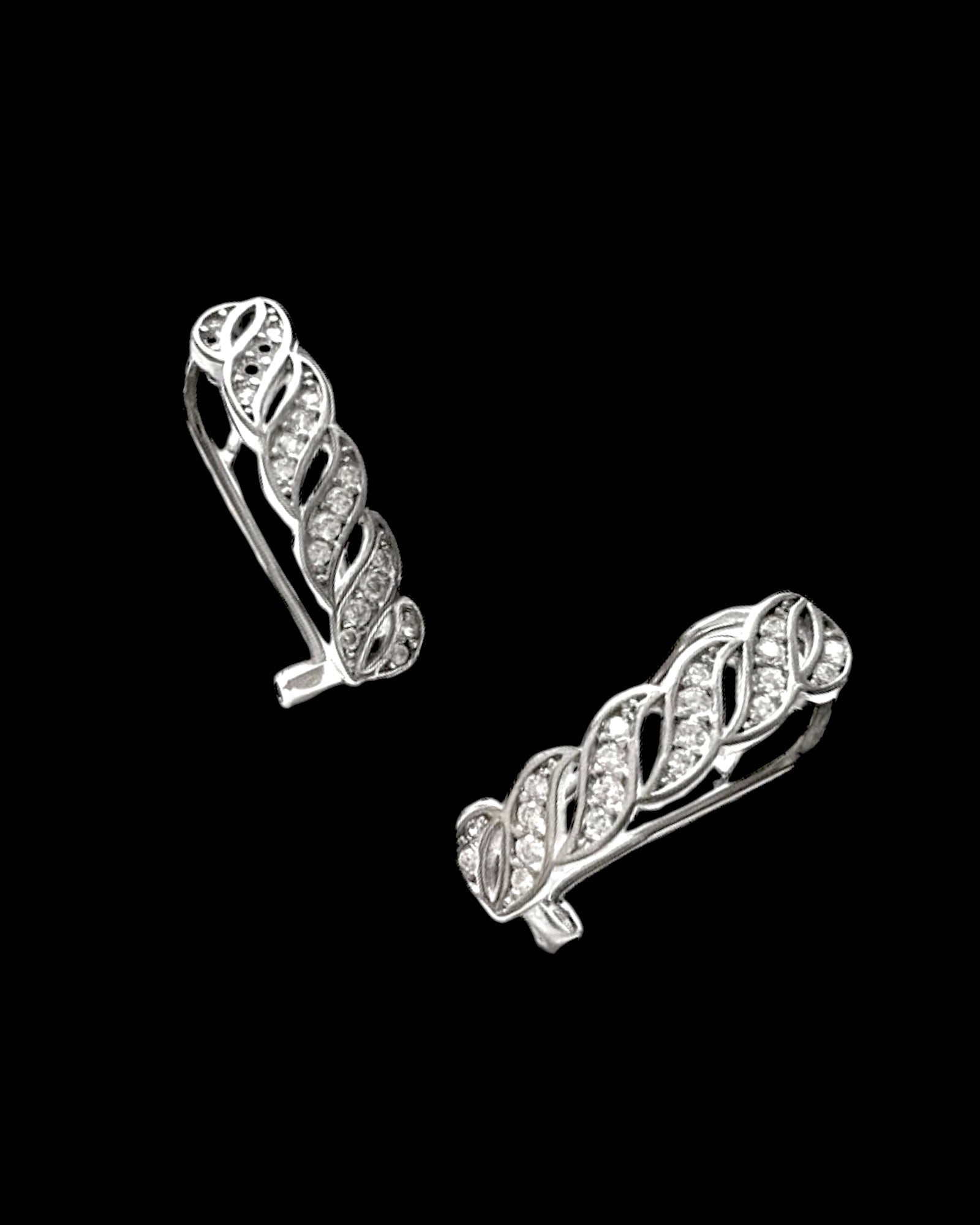 Silver Chain Hoops