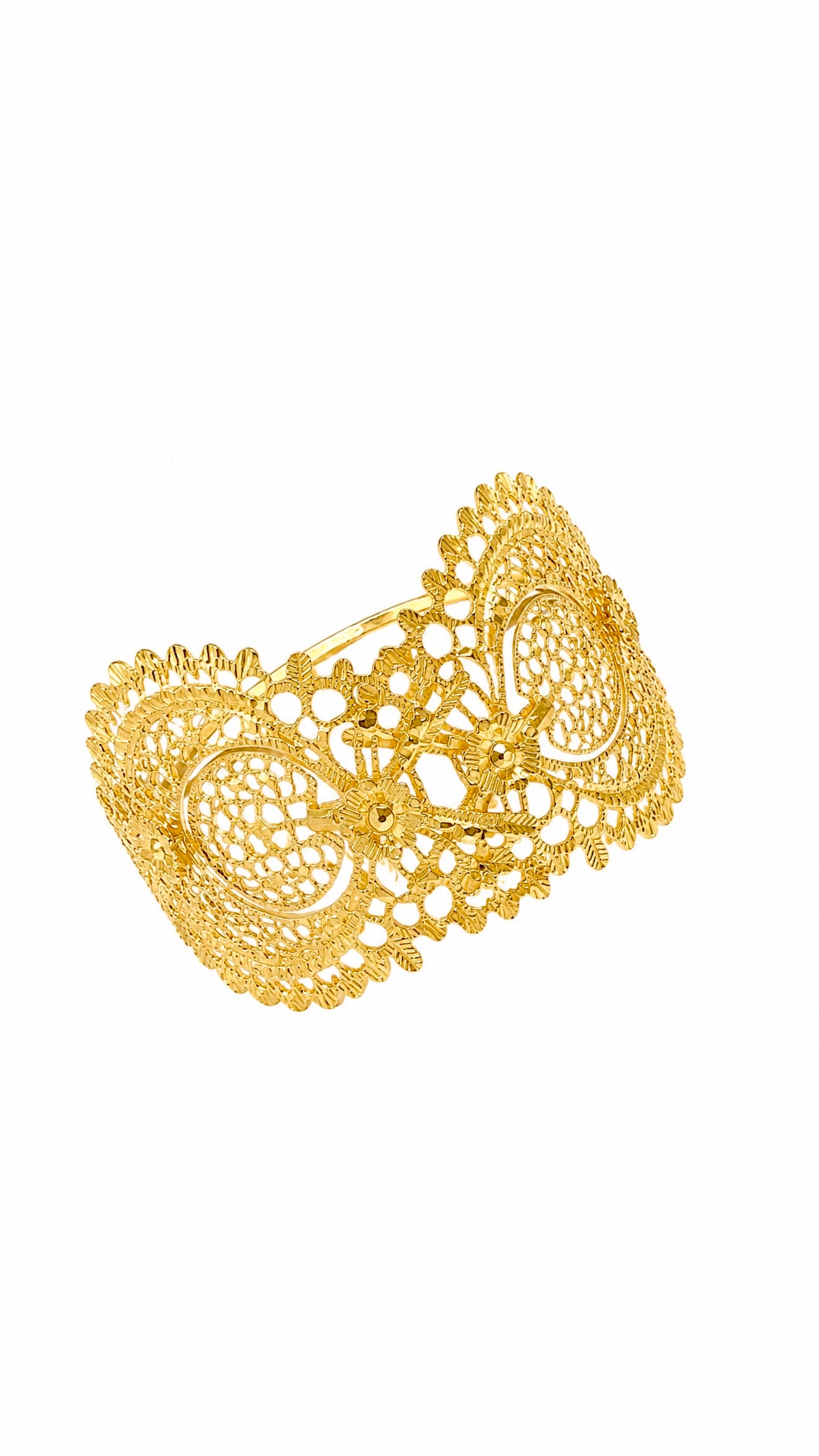 Pulseira / Escrava de Brinco à Rainha em Prata Dourada