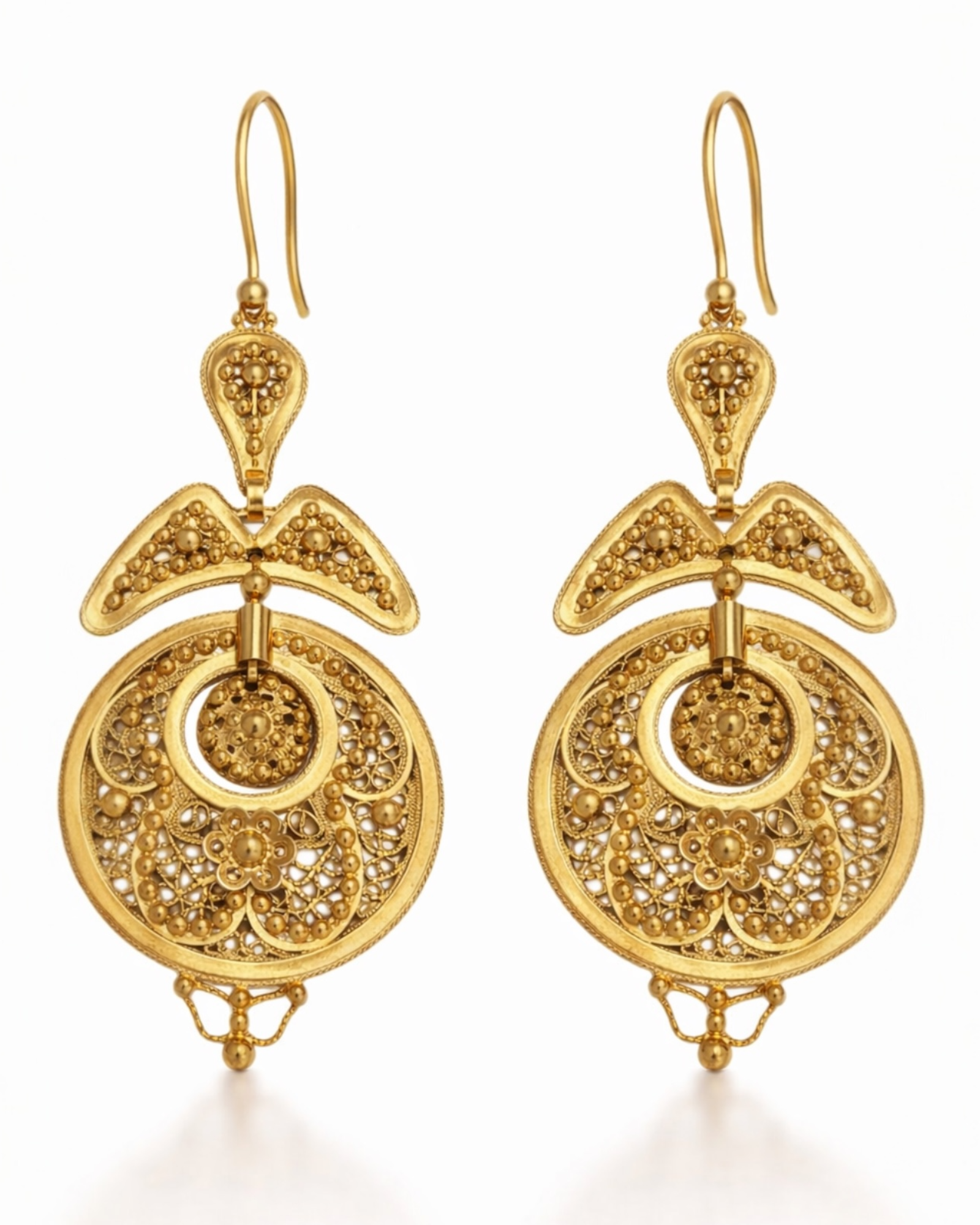 Filigree Princess Earrings in Gold-Plated Silver
