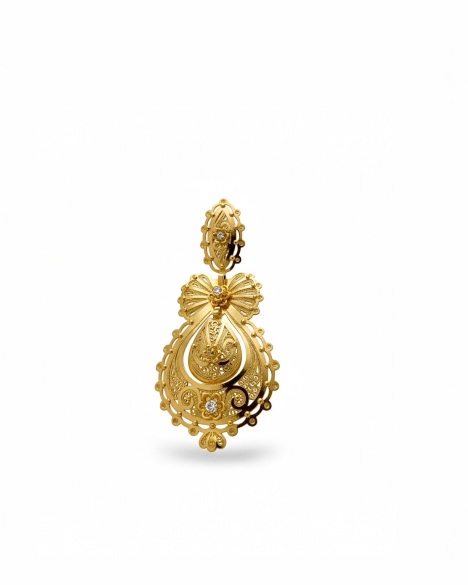 Filigree Princess Earrings in Gold-Plated Silver
