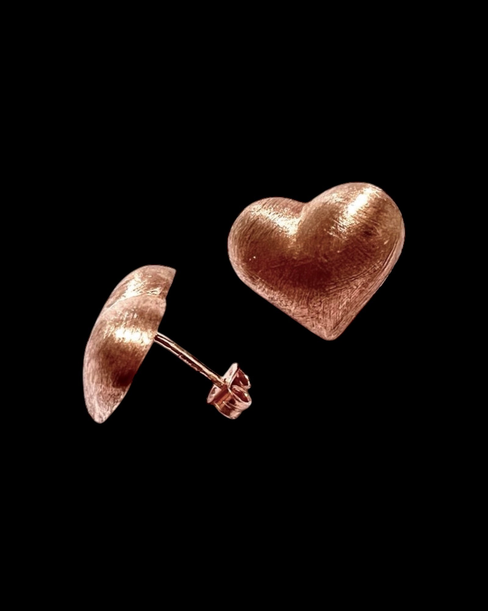 Pink Silver Heart Earrings