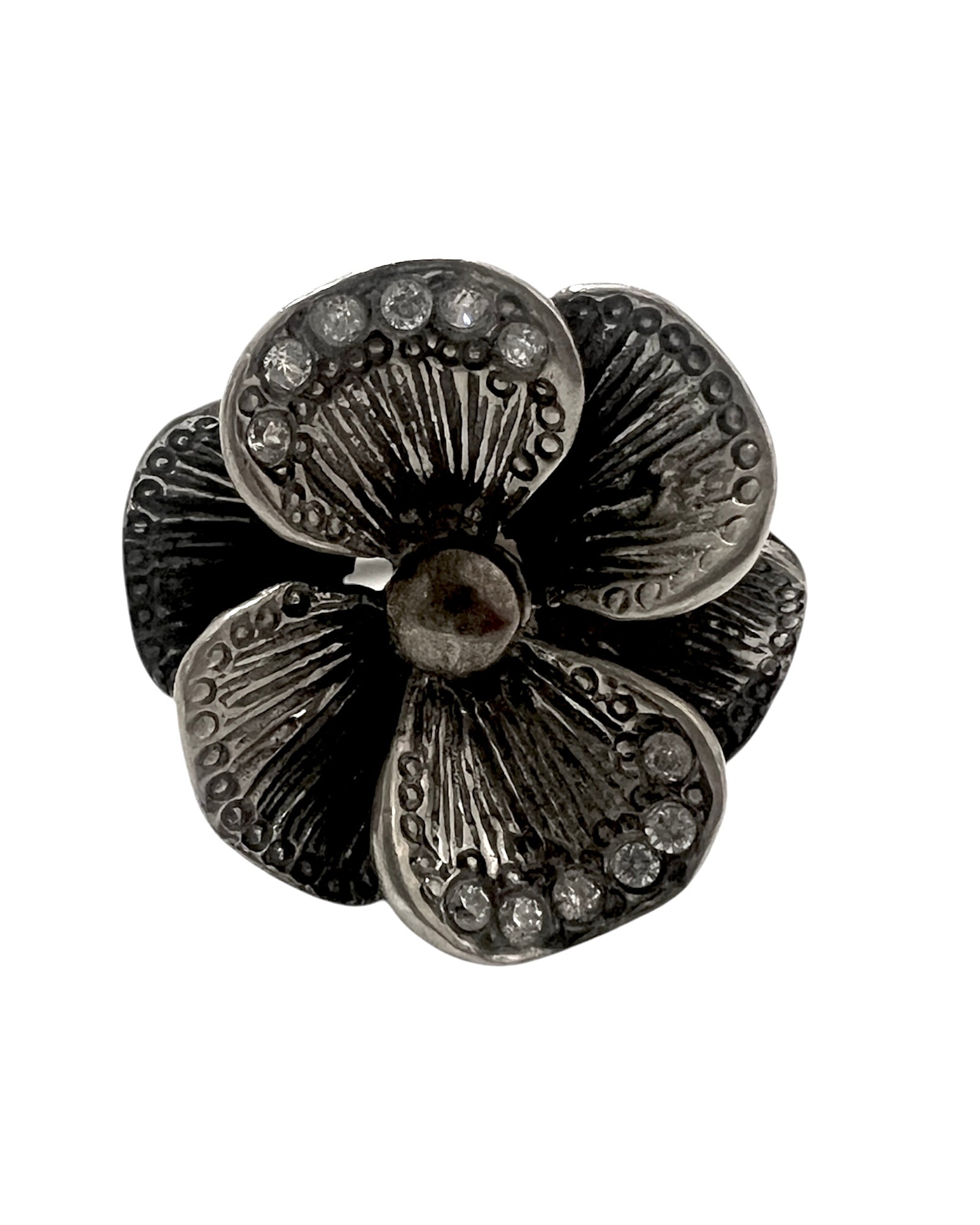 Flower Ring in silver and gold
