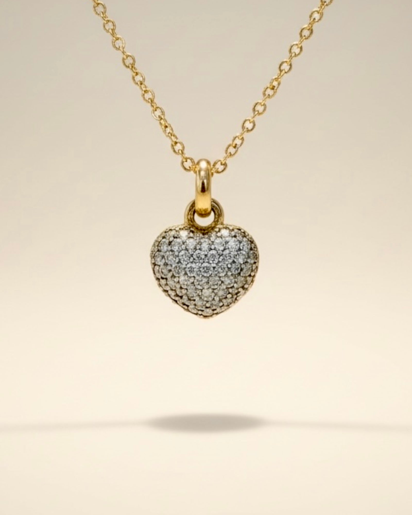 Colar Coração em Prata Dourada