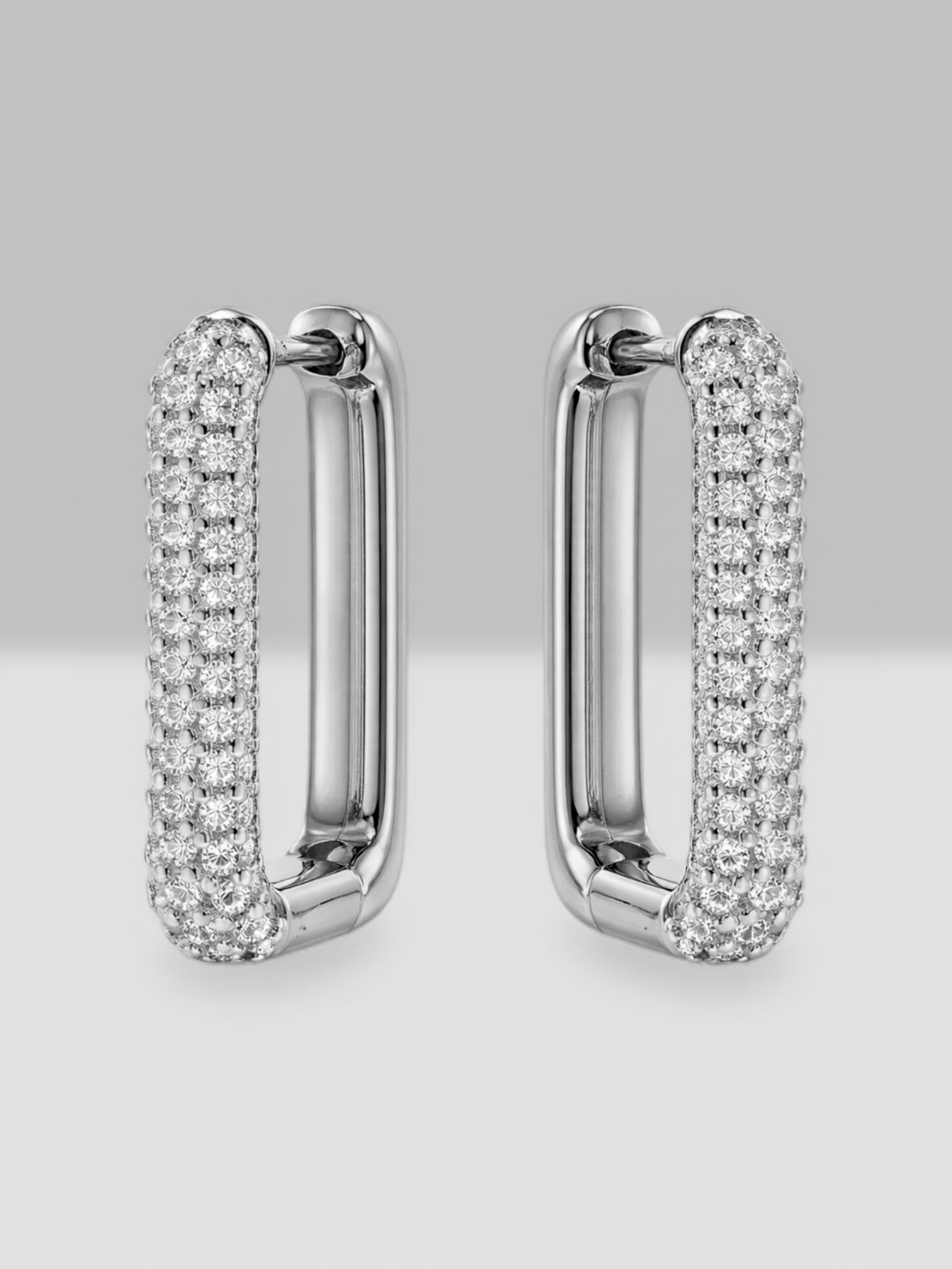 Brincos Argolas com Brilho em Prata