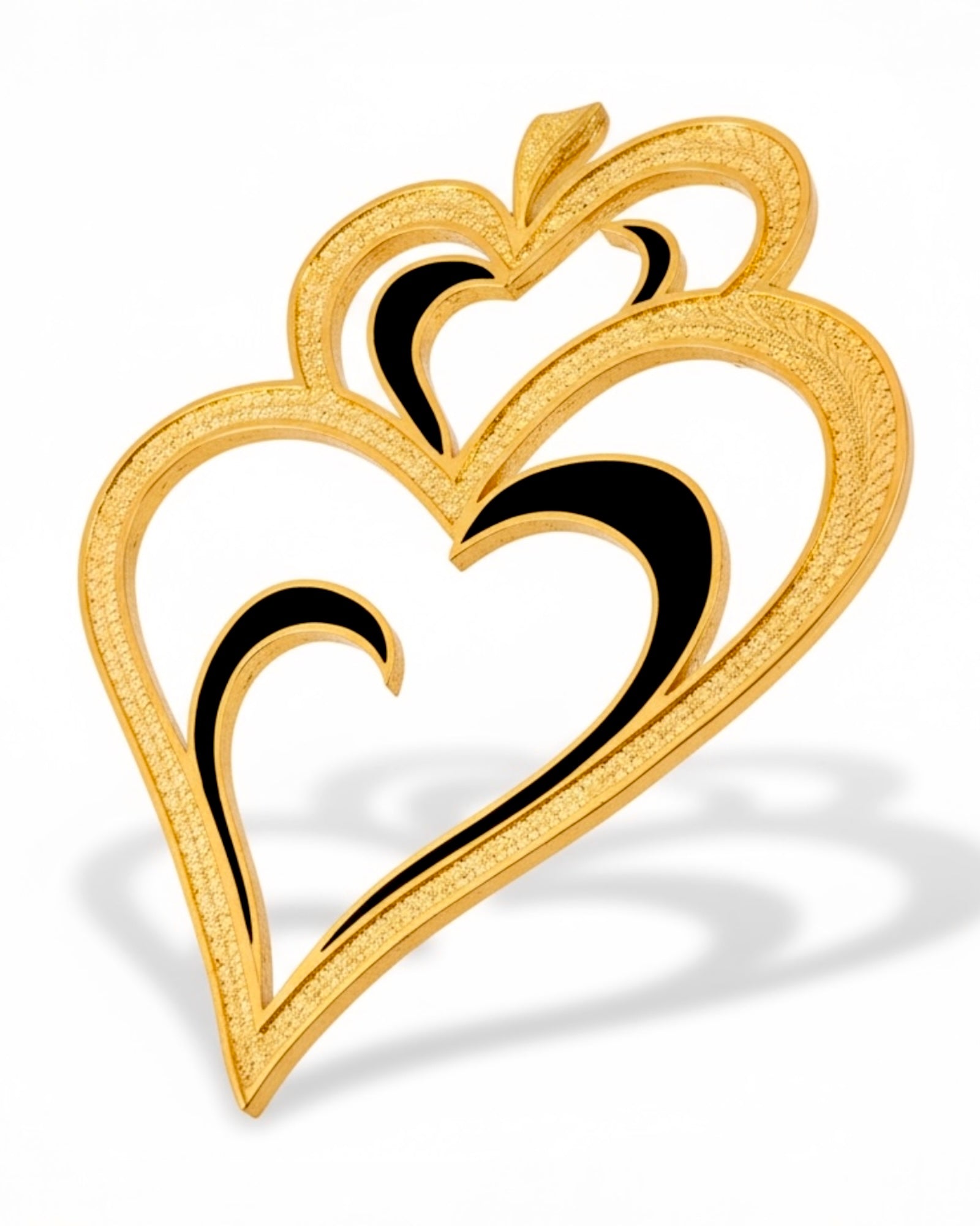 Viana Heart Medal is Love with Black Enamel