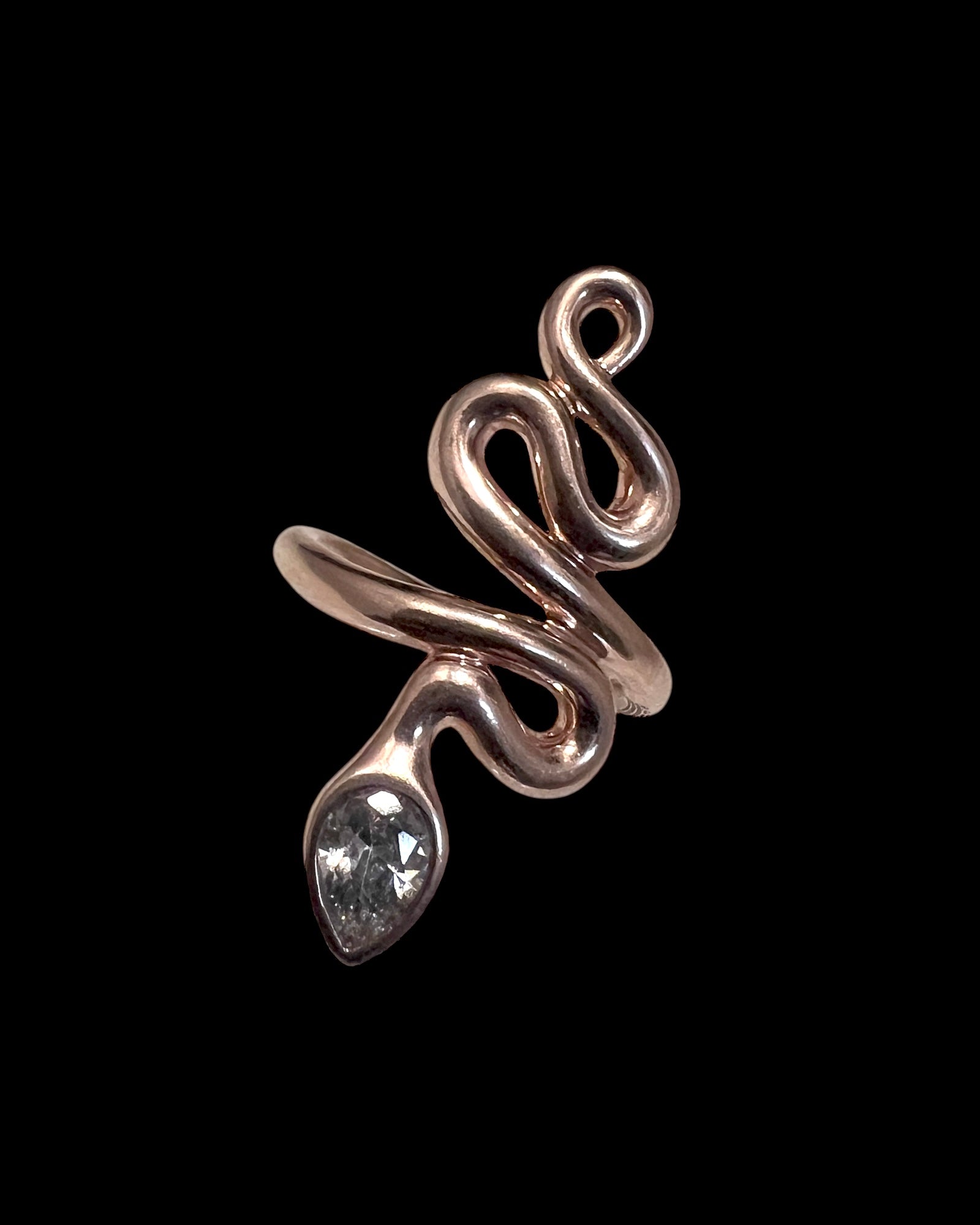 Snake Ring in Rose Silver