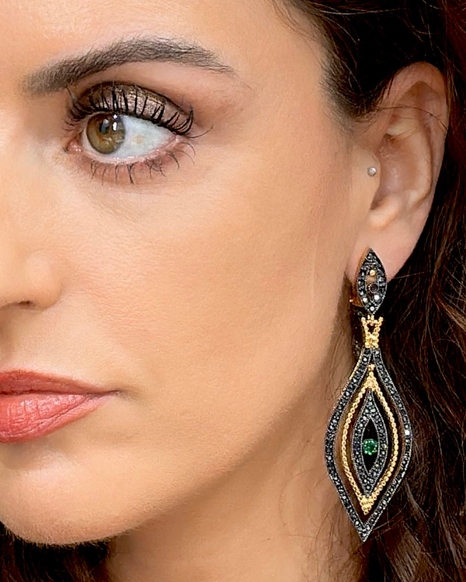 Gold Plated Silver Drop Earrings