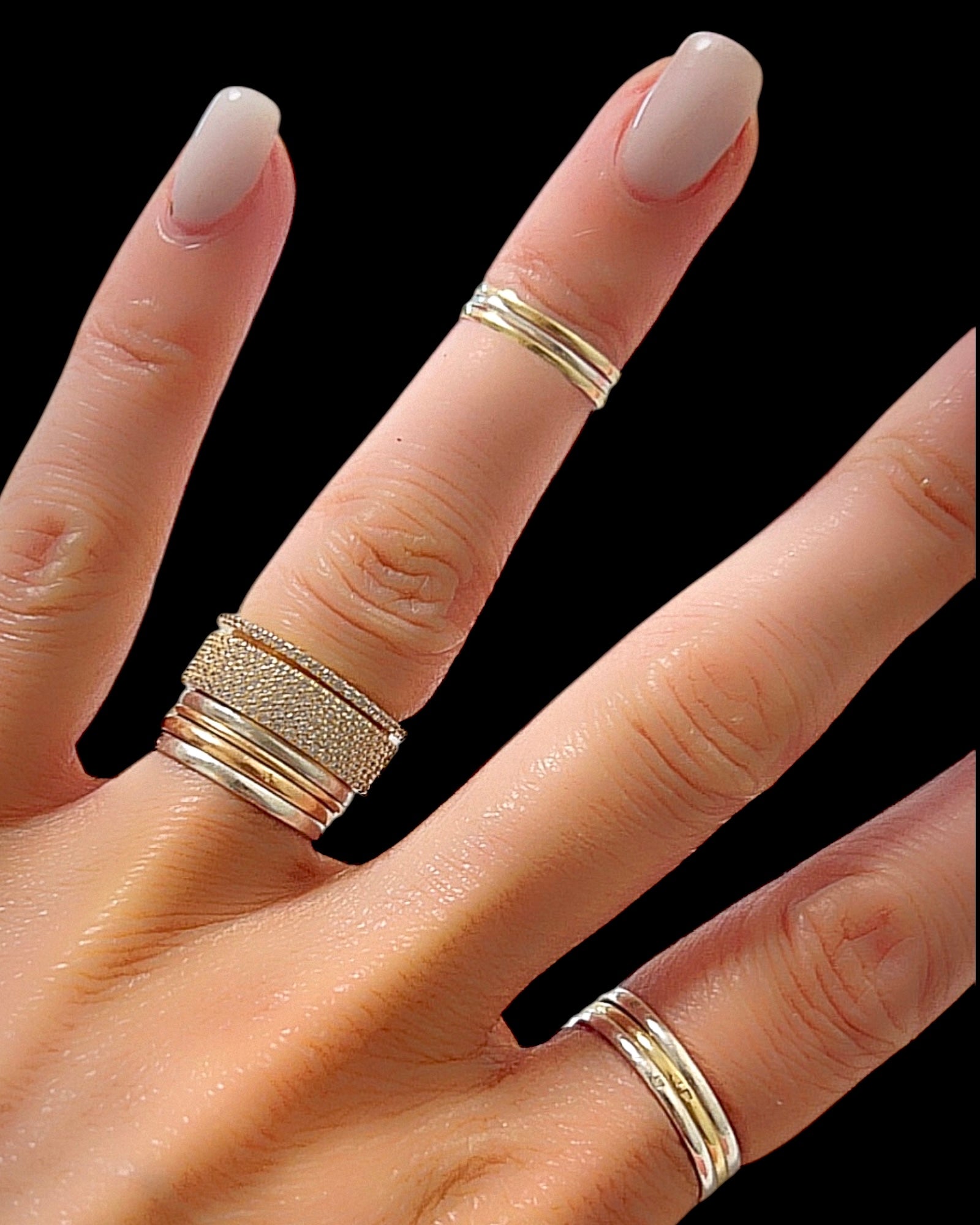 Gold Plated Silver Ring with Sparkles