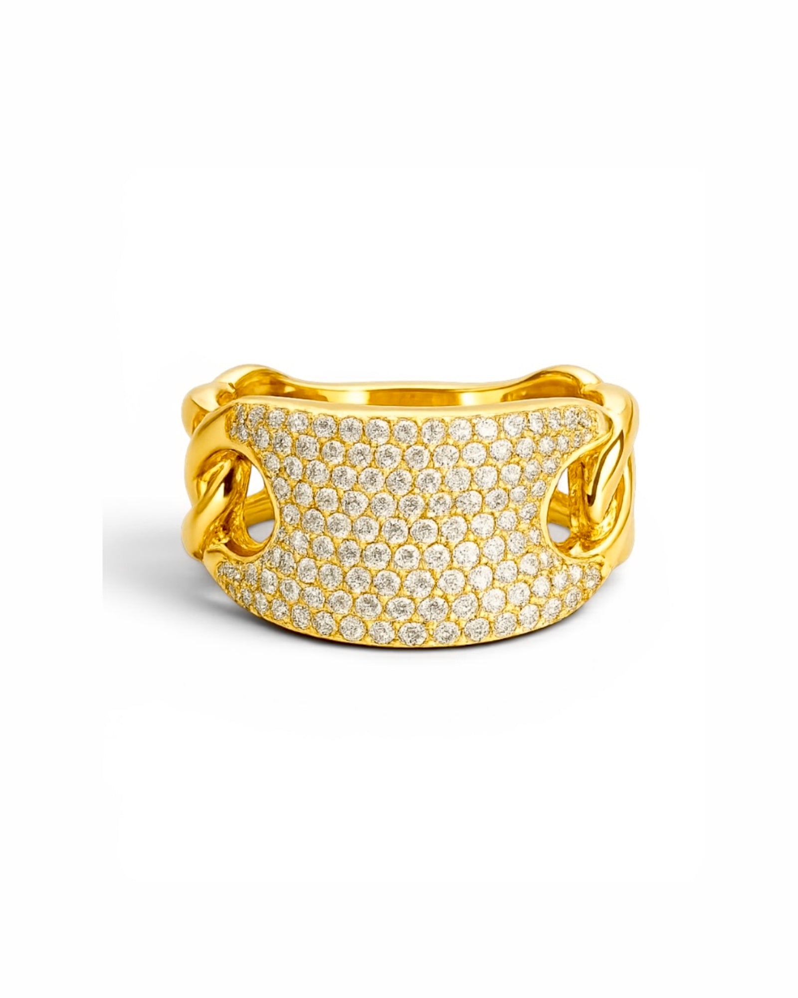Gold-plated silver chain ring