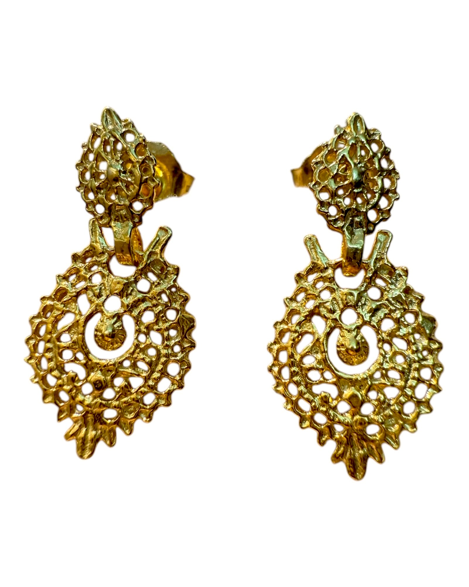 Queen Earrings in Gold Plated Silver