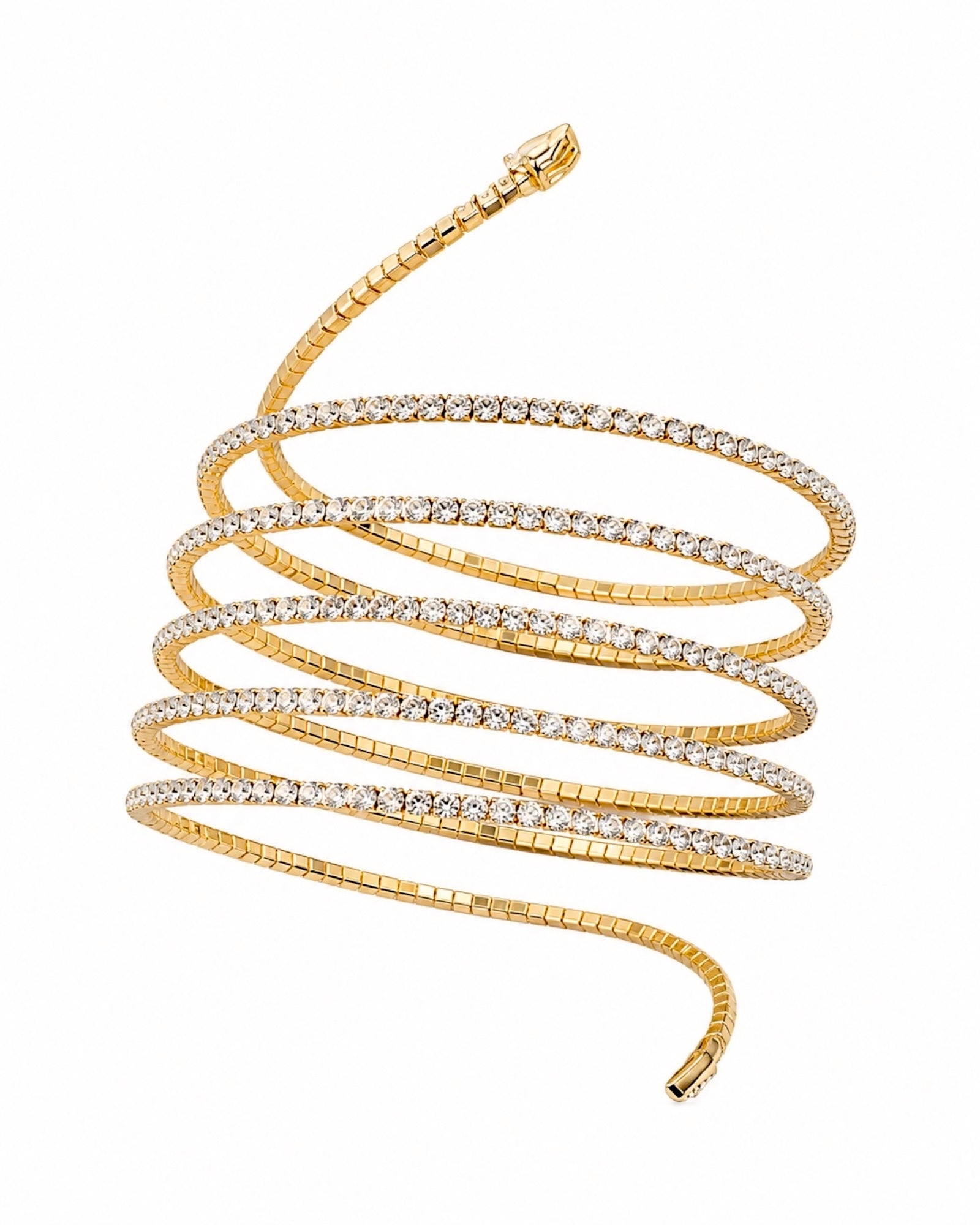 Bracelet / Slave Bracelet with Sparkles in Silver and Gold Plated Silver