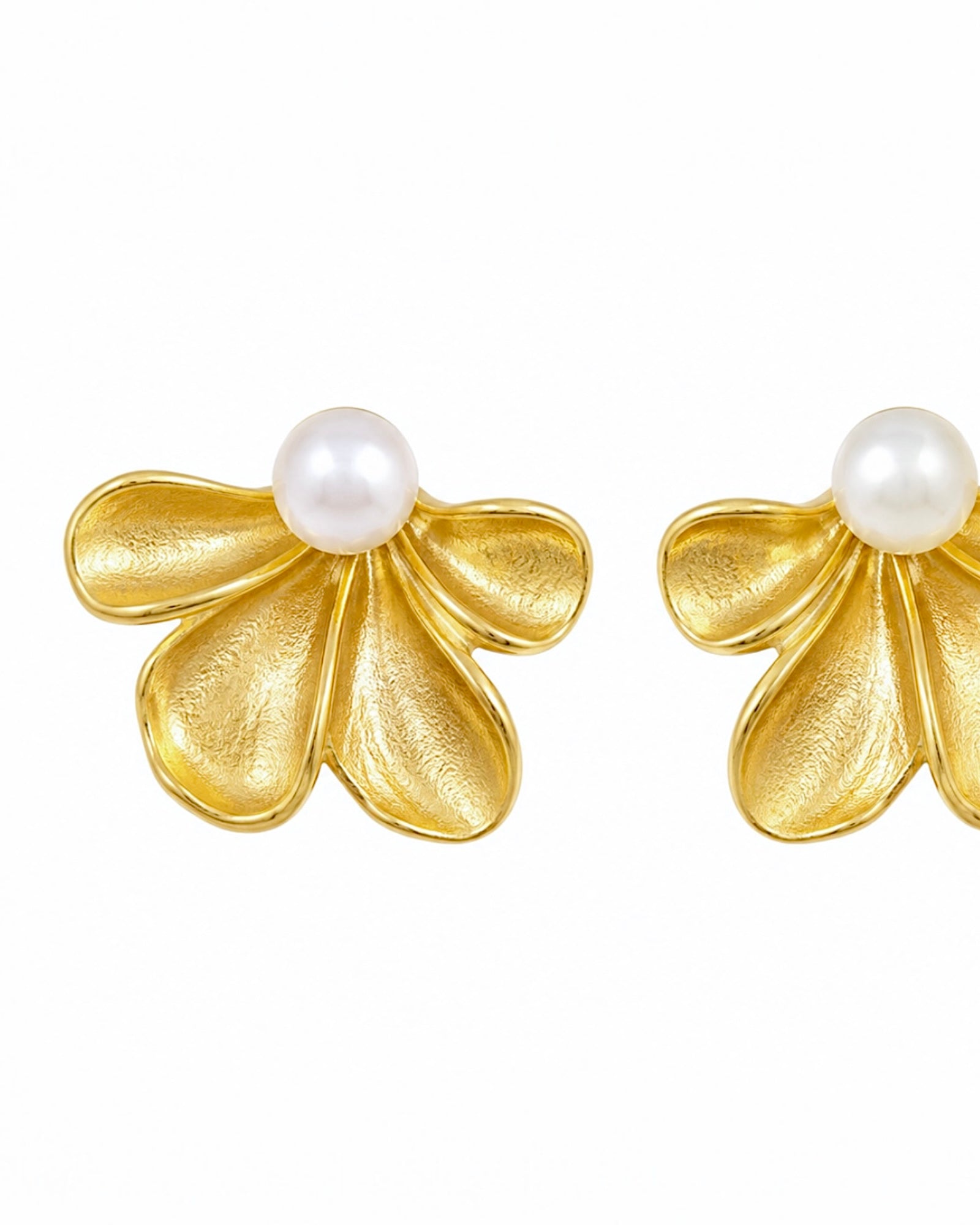 Flower Earrings in Silver and Gold-Plated Silver
