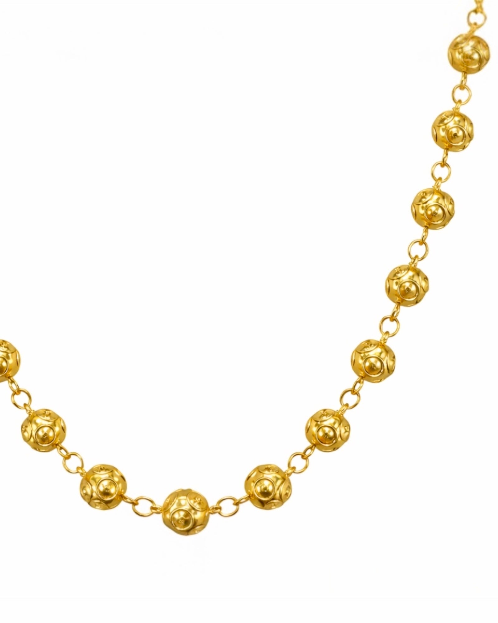 Gold-plated silver beaded necklace