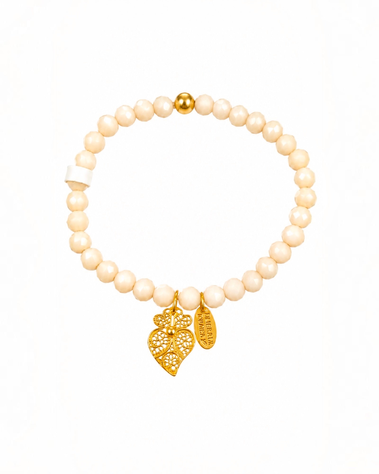 Viana Heart Bracelet with Aqua Green Stones in Gold-Plated Silver