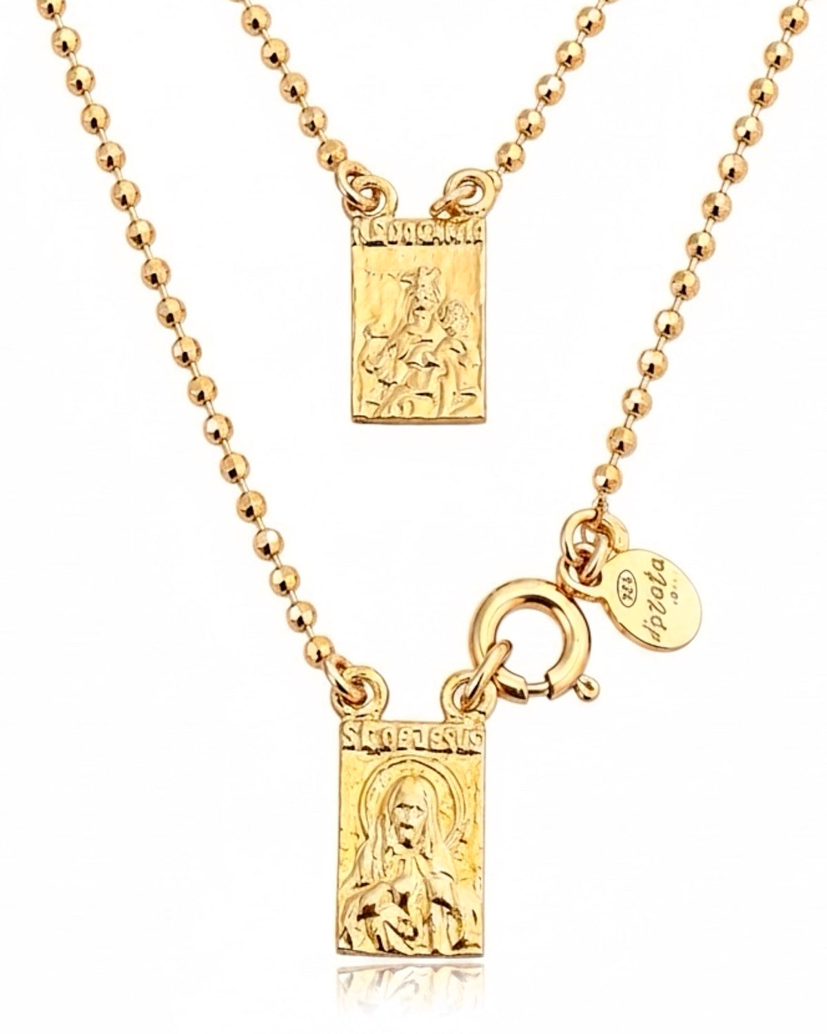 XXS - Gold-plated Silver Sphere Mesh Scapular