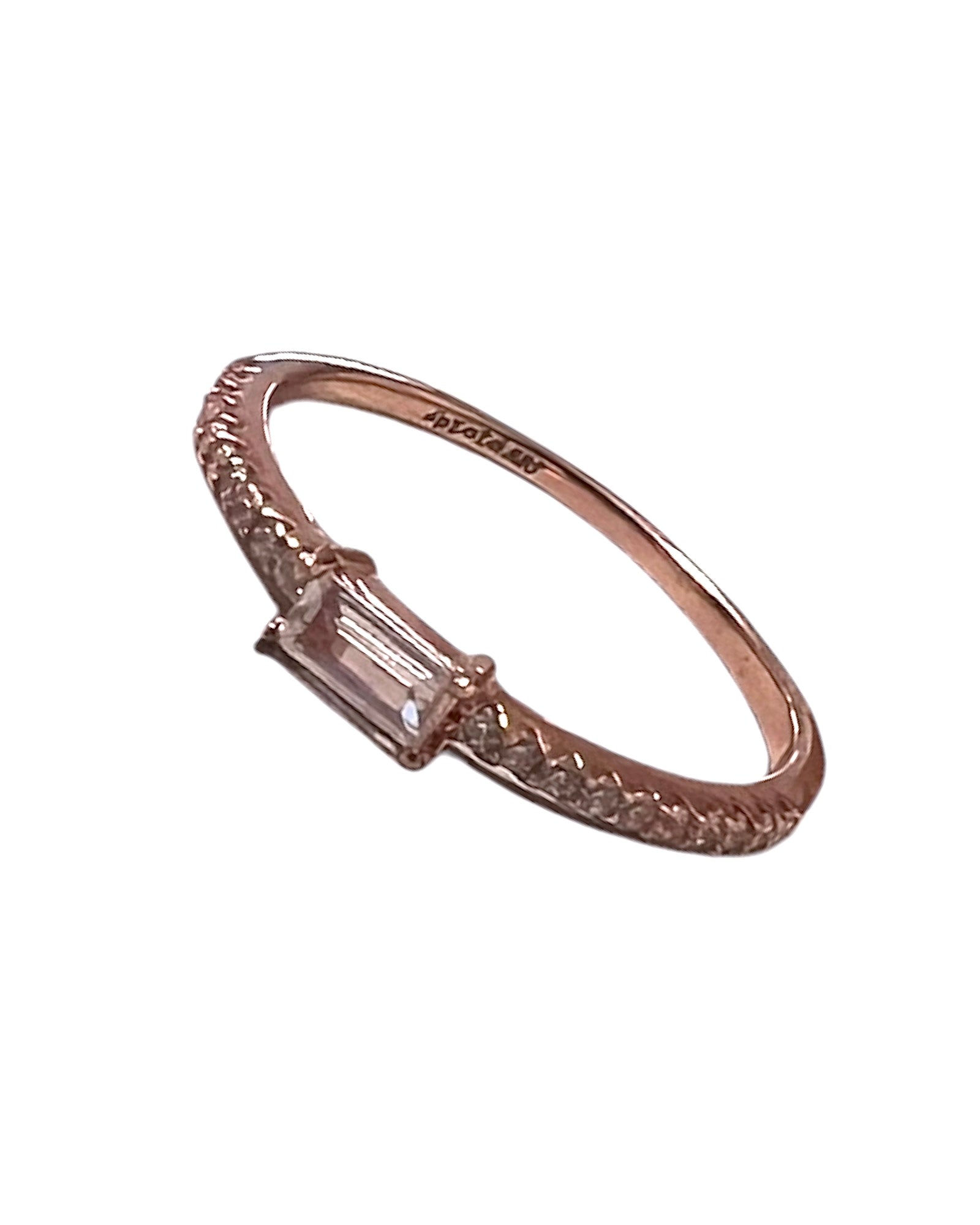 Solitaire Ring in Rose Silver