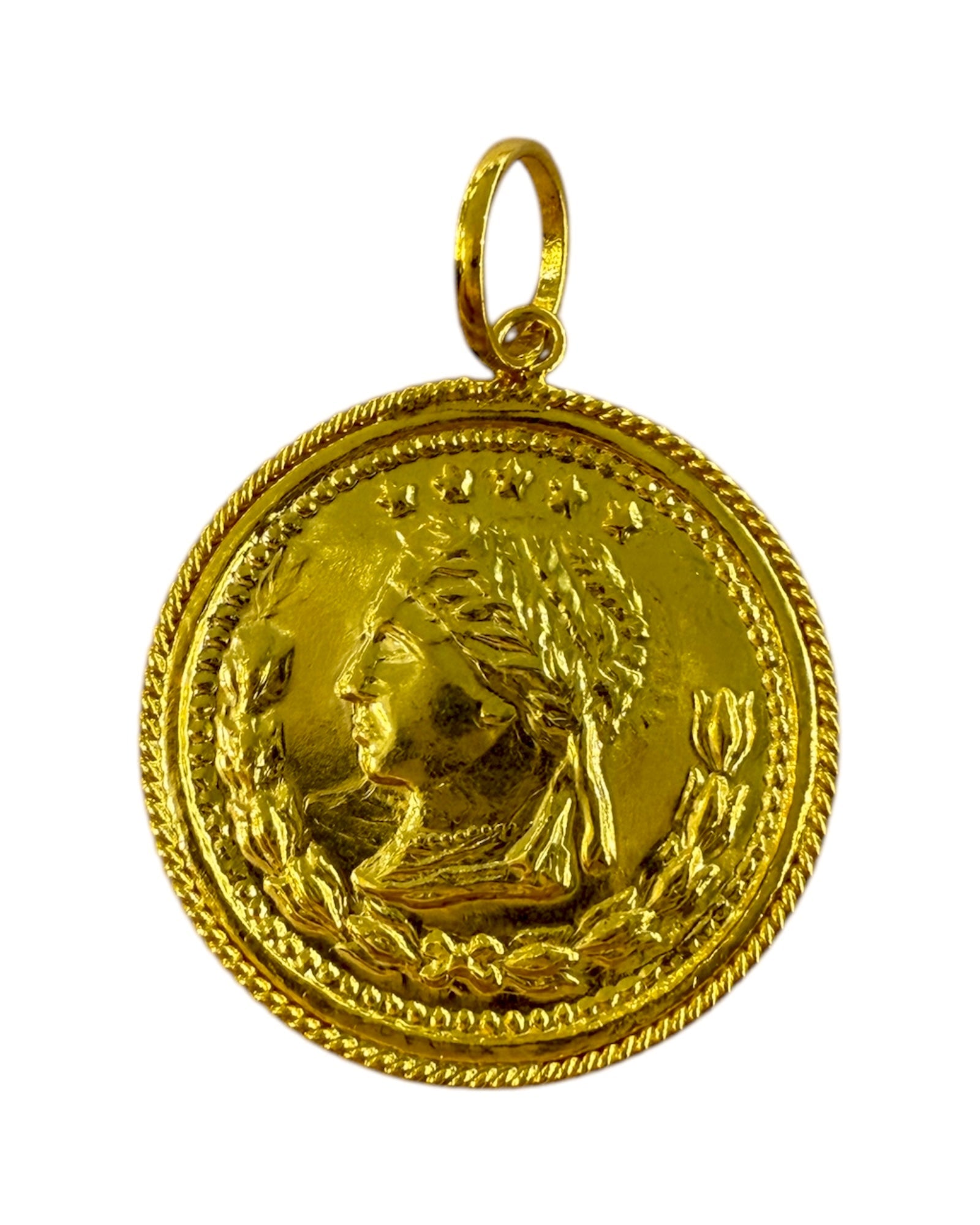 Medalha Imagem Libra em Prata Dourada