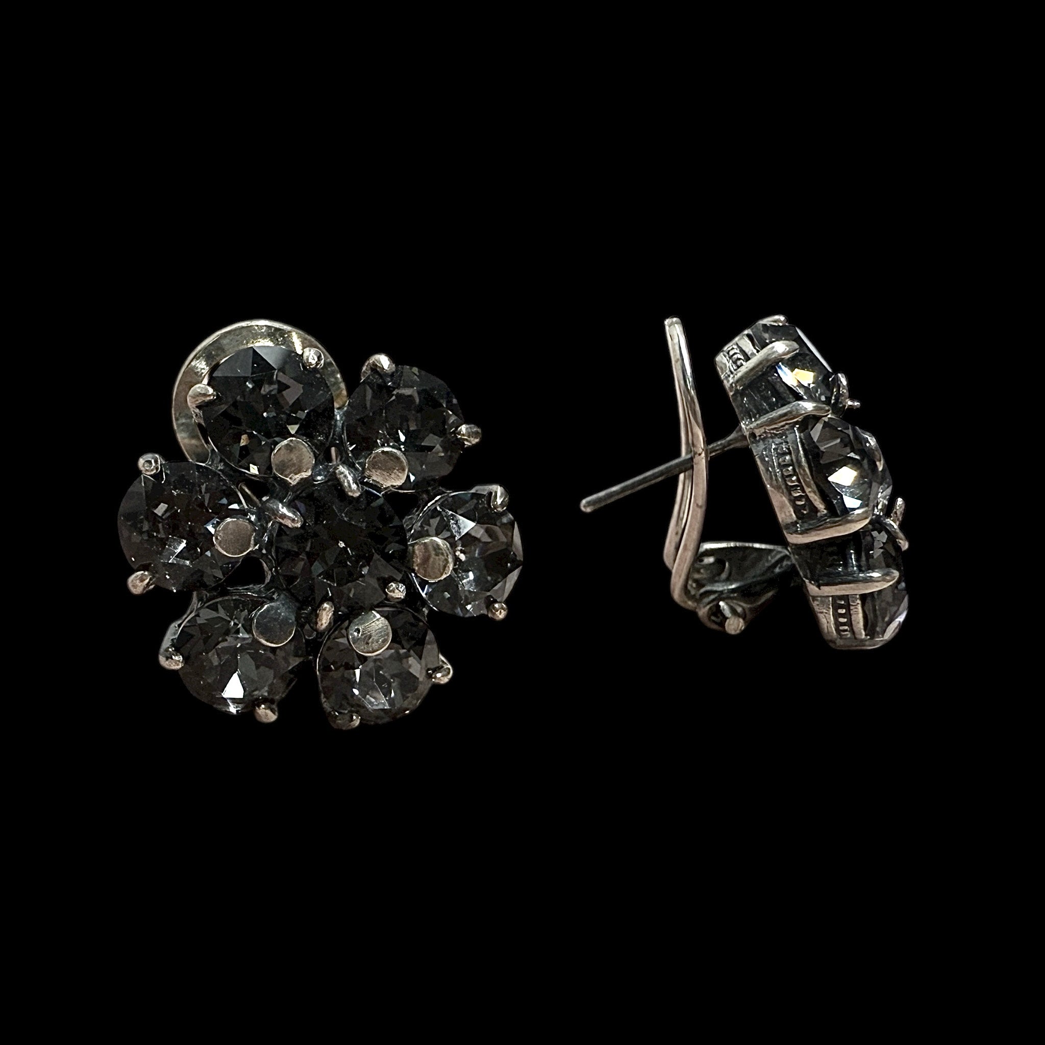 Blue Crystal Earrings in Silver