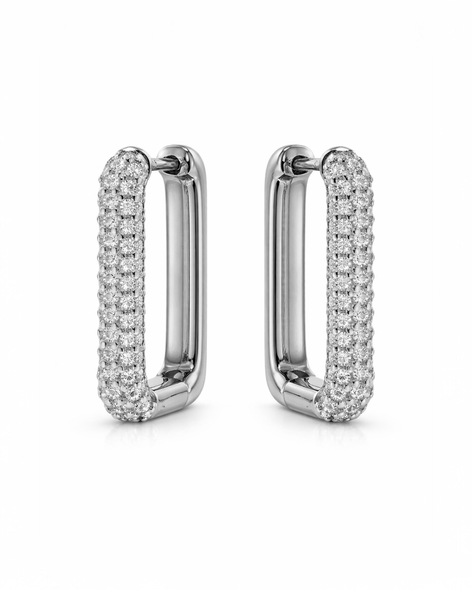 Brincos Argolas com Brilho em Prata