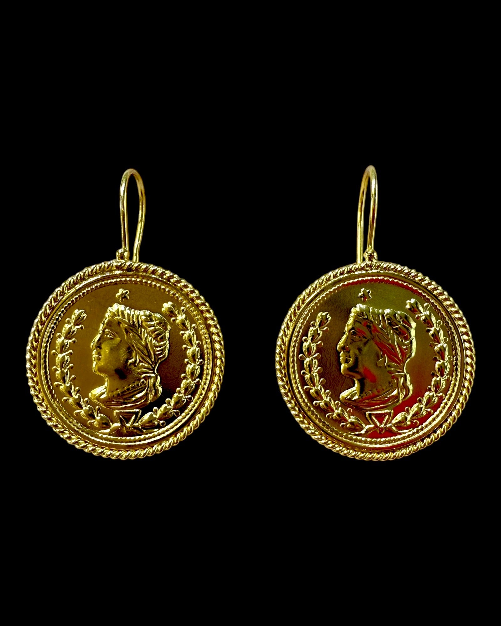 Libra Image Earrings in Gold Plated Silver
