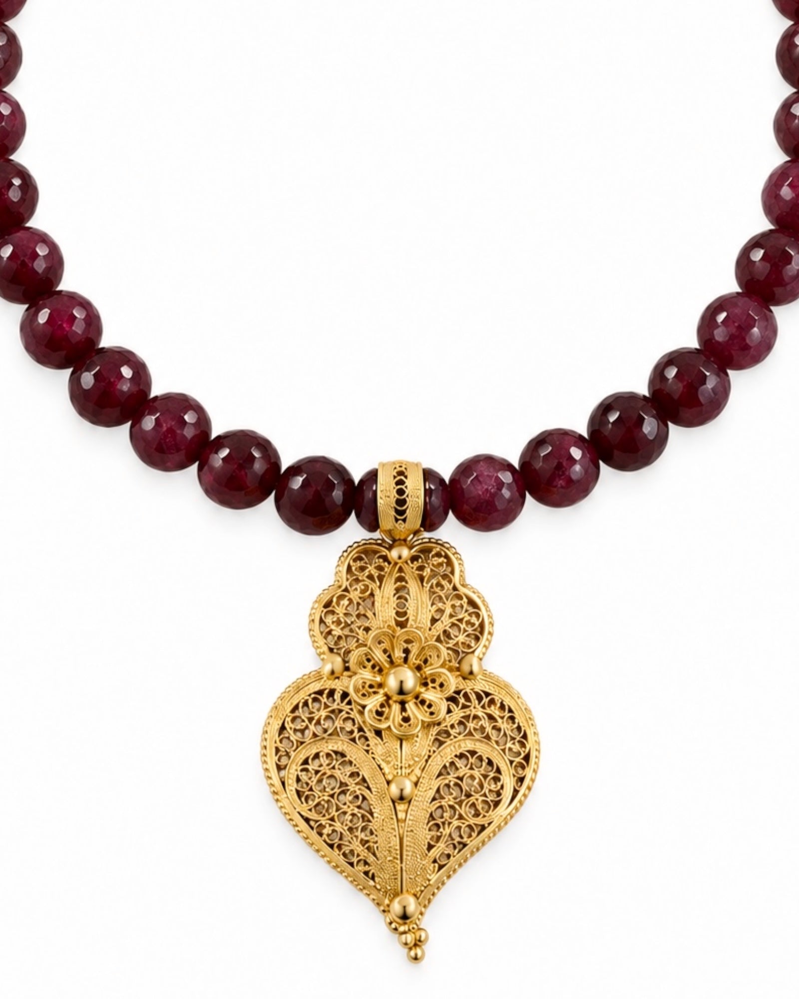 Viana Heart Necklace in Gold-Plated Silver