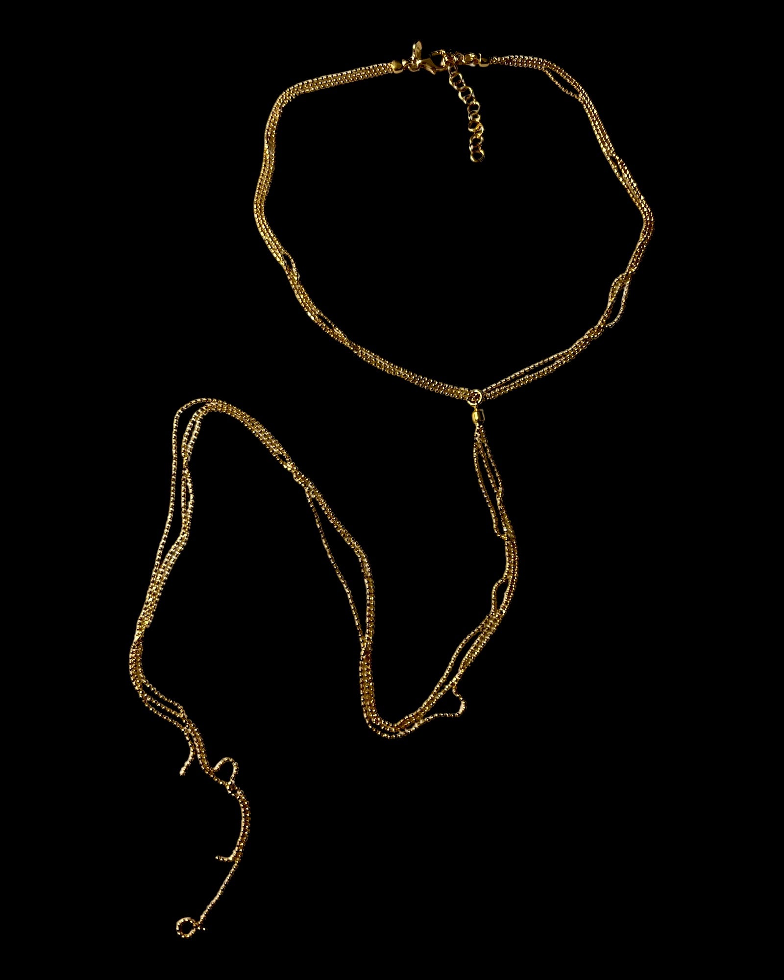 Long Necklace in Gold Plated Silver