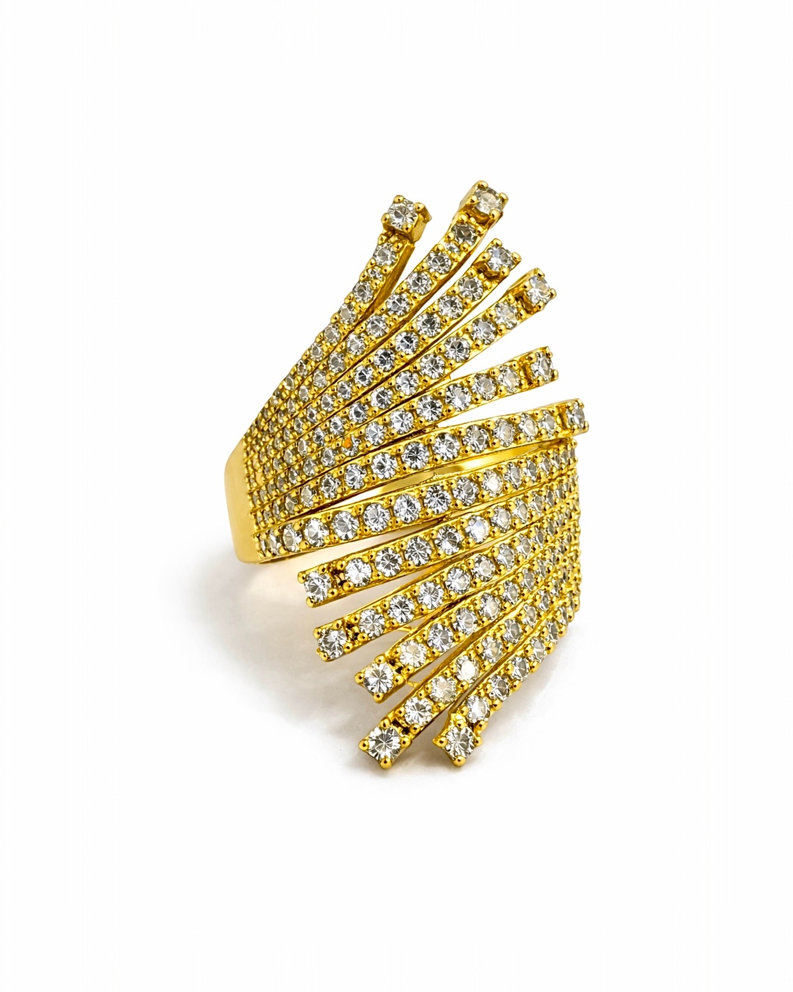 Ring with Gold-Plated Silver Sparkles