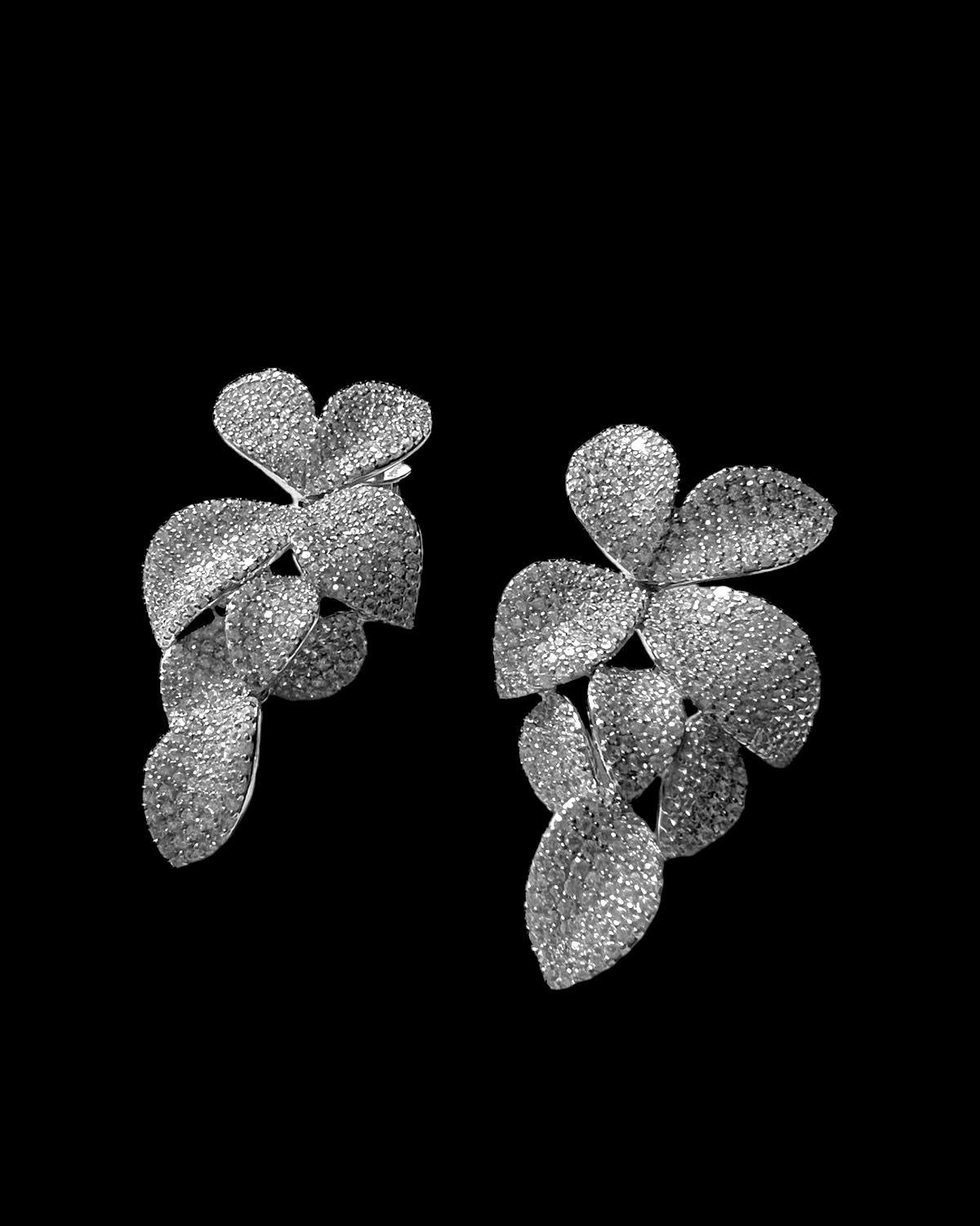 Silver Petal Earrings