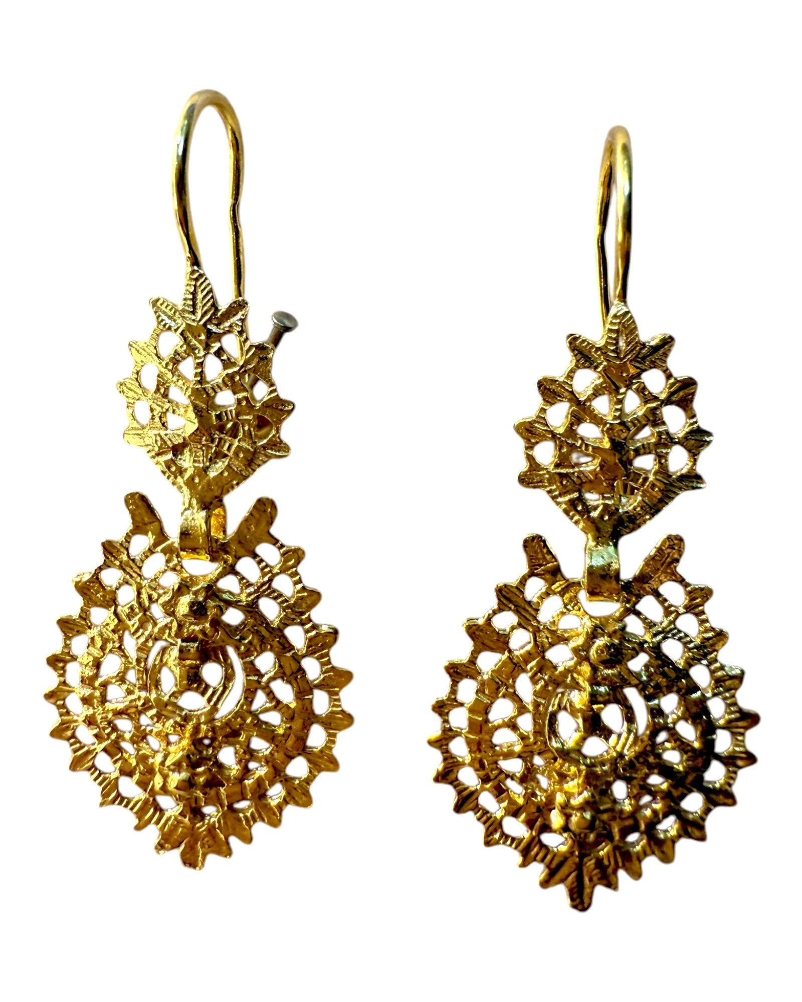 Queen Earrings in Gold Plated Silver