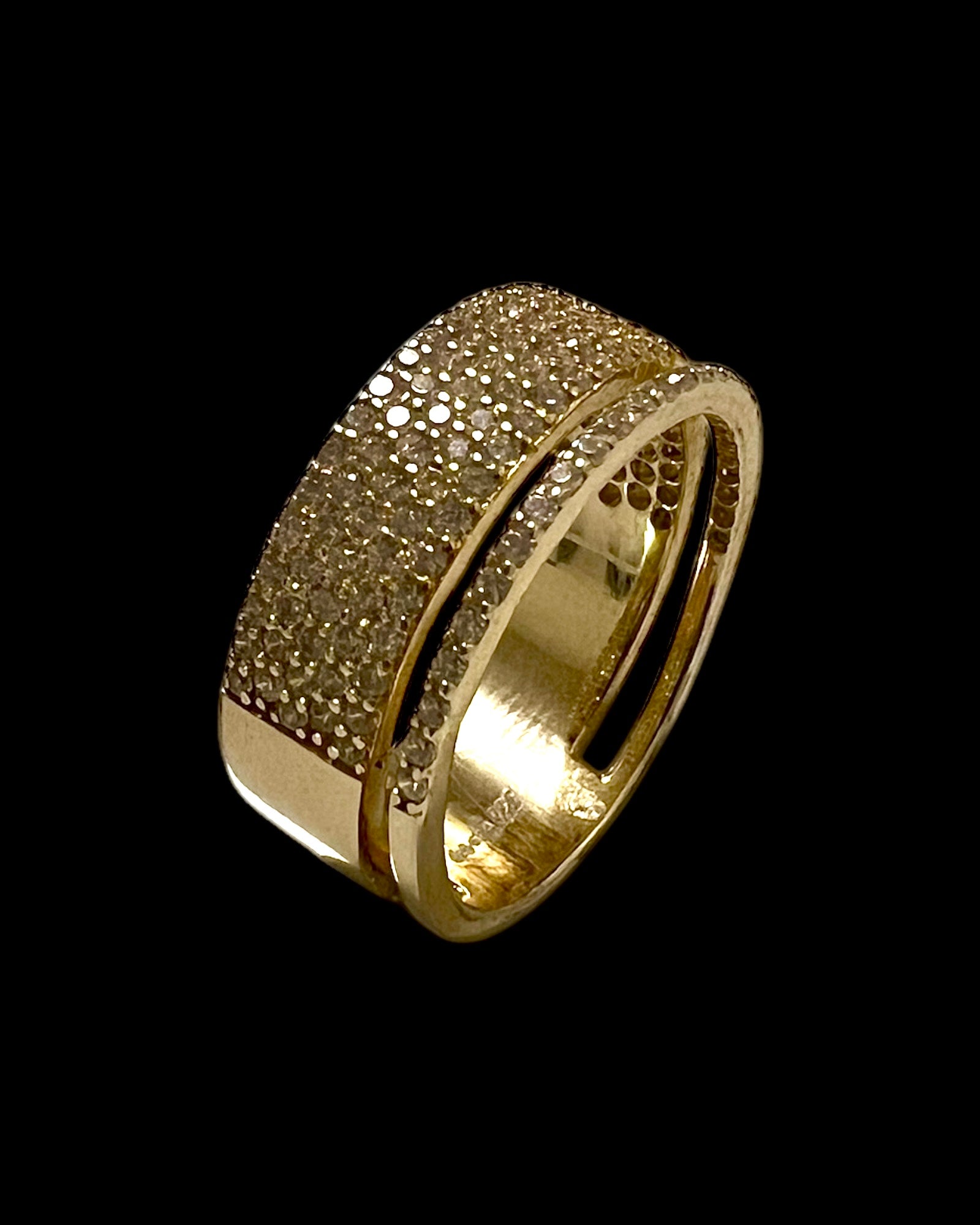 Gold Plated Silver Ring with Sparkles