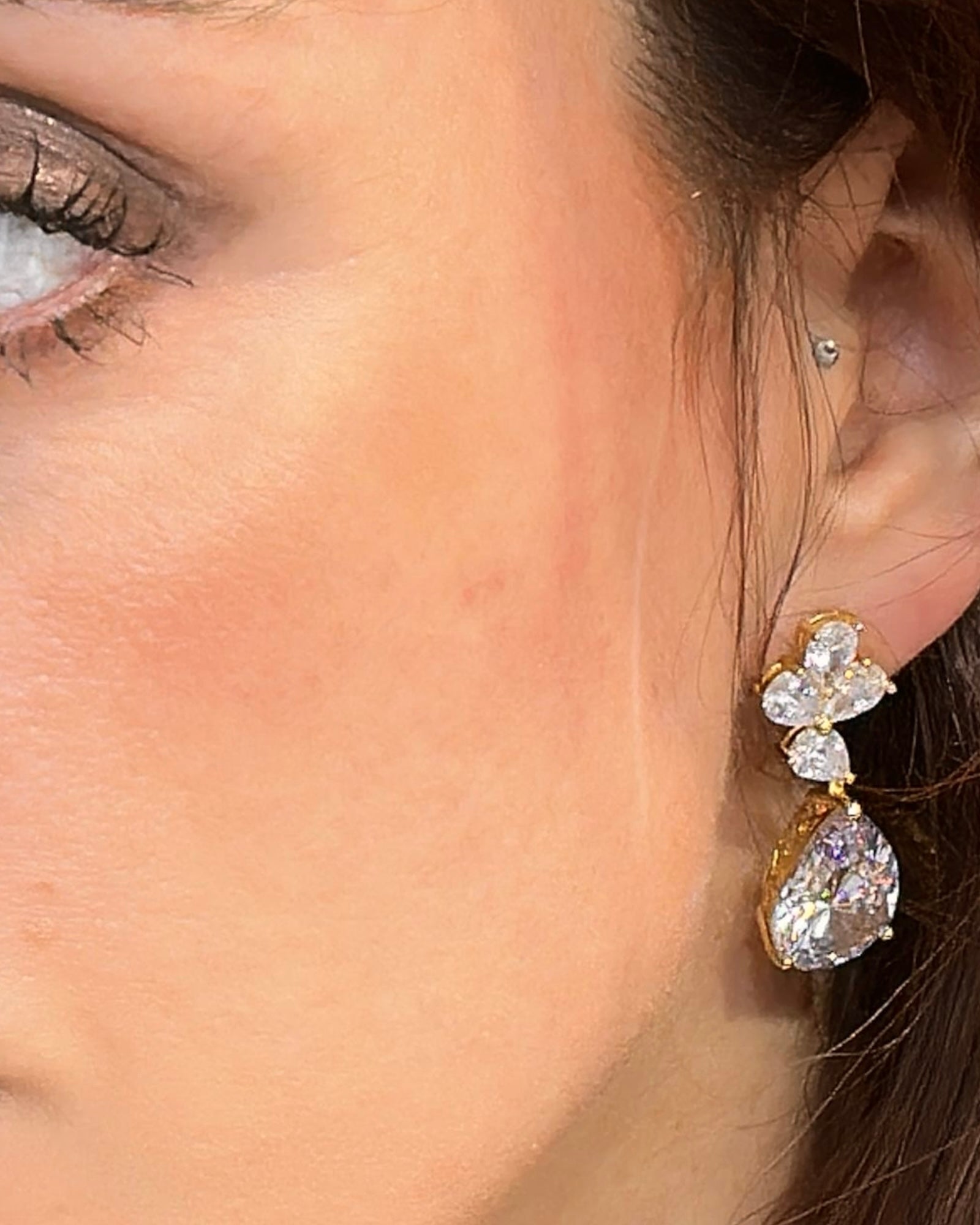 Gold Plated Silver Drop Earrings