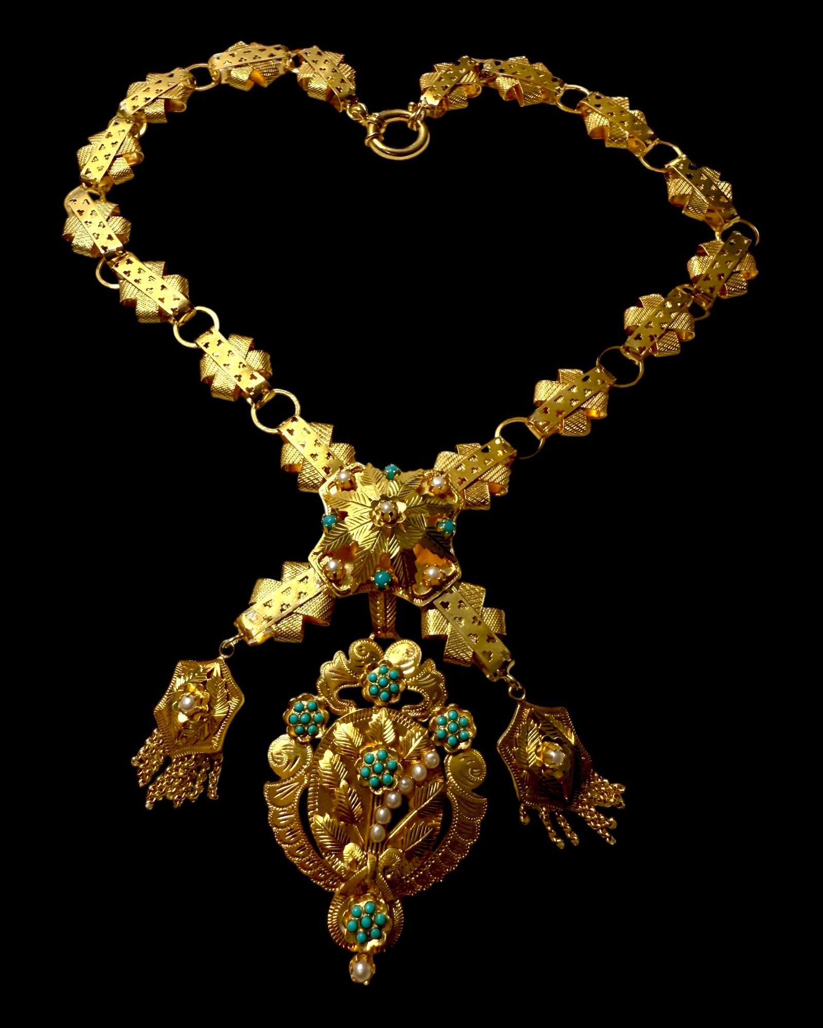 Filigree Chain Necklace in Gold Plated Silver
