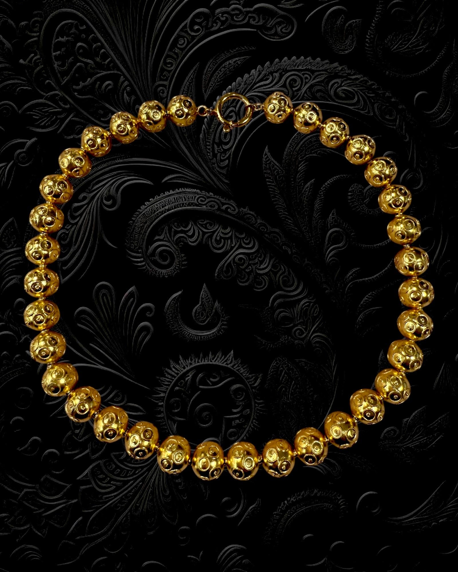 Viana Beads Necklace in Gold Plated Silver