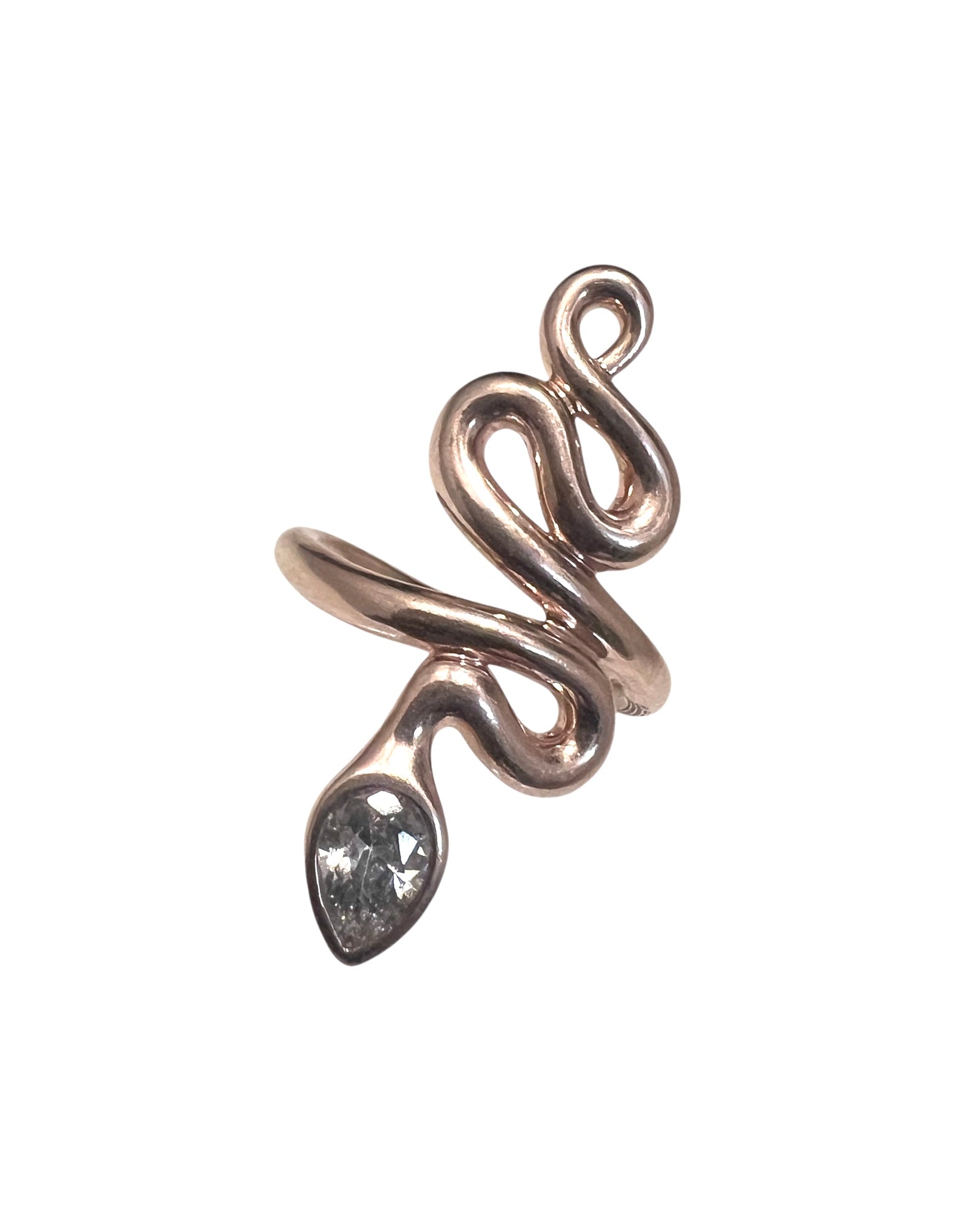 Snake Ring in Rose Silver