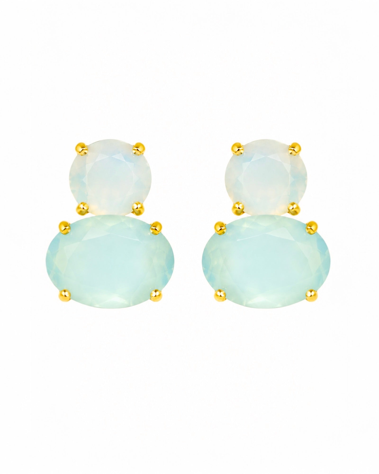 Blue Stone Earrings in Gold-Plated Silver