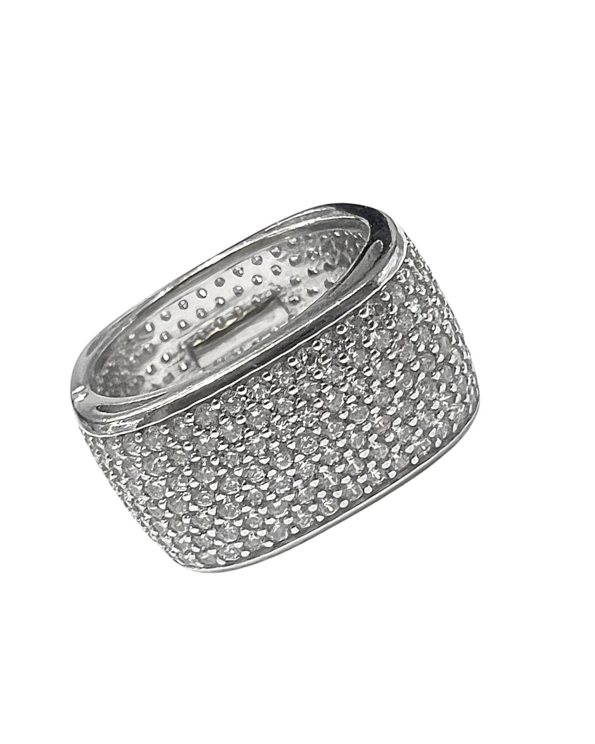Square Silver Ring with Sparkles