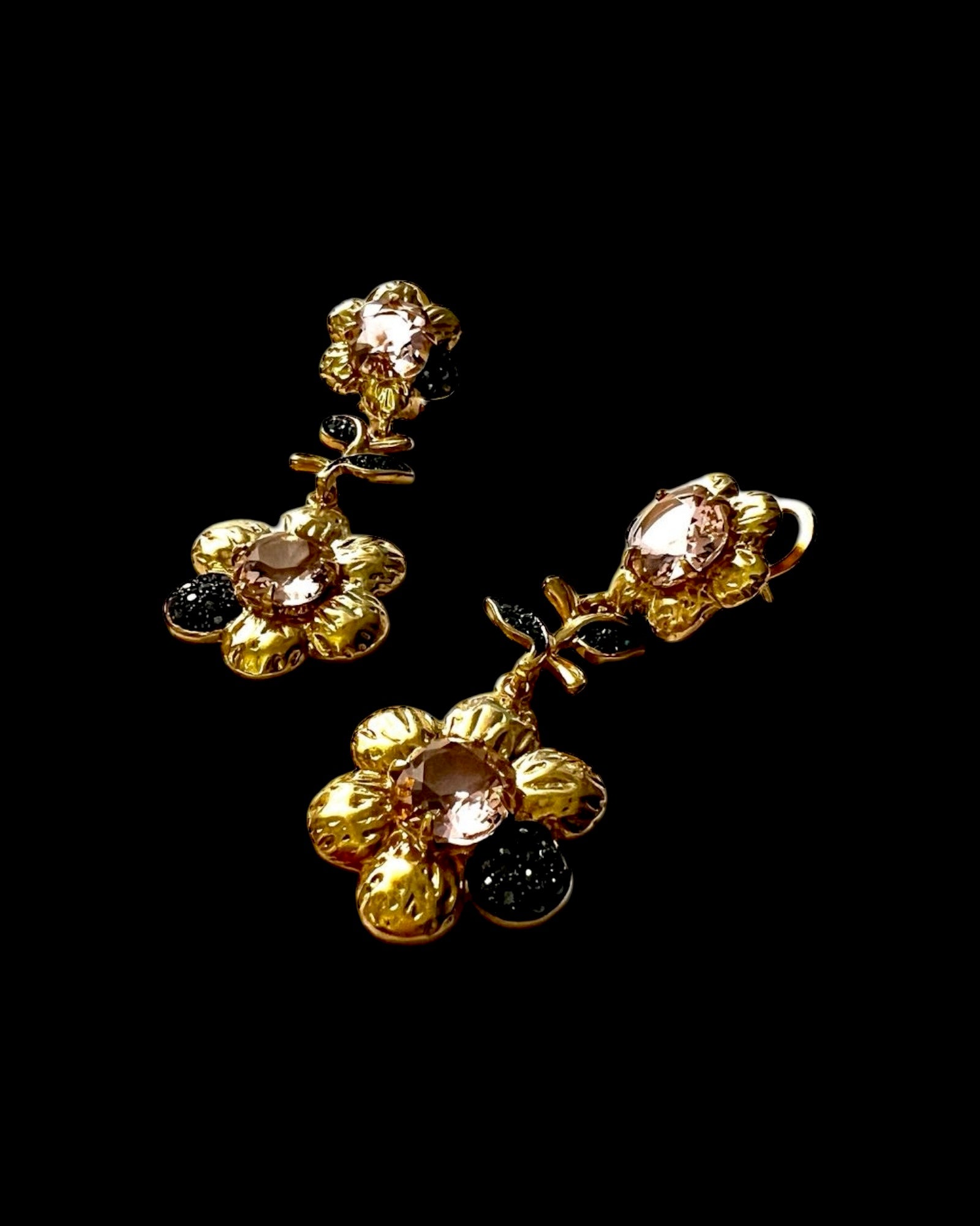 Gold Plated Silver Flower Earrings