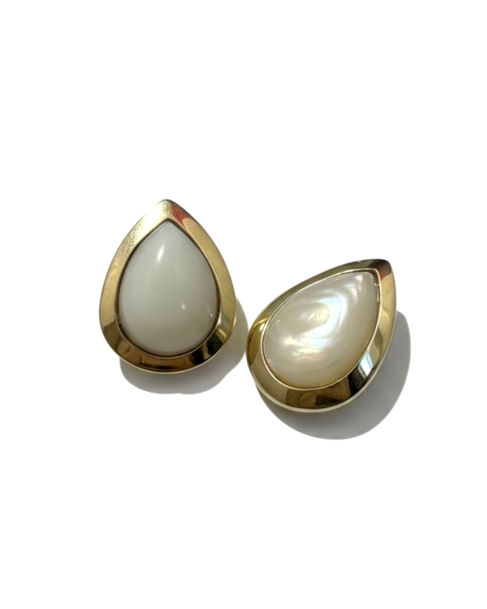 Mother-of-Pearl Drop Earrings in Silver and Gold