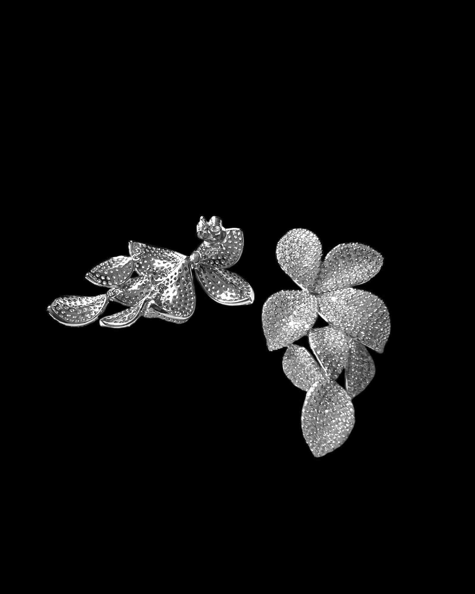 Silver Petal Earrings