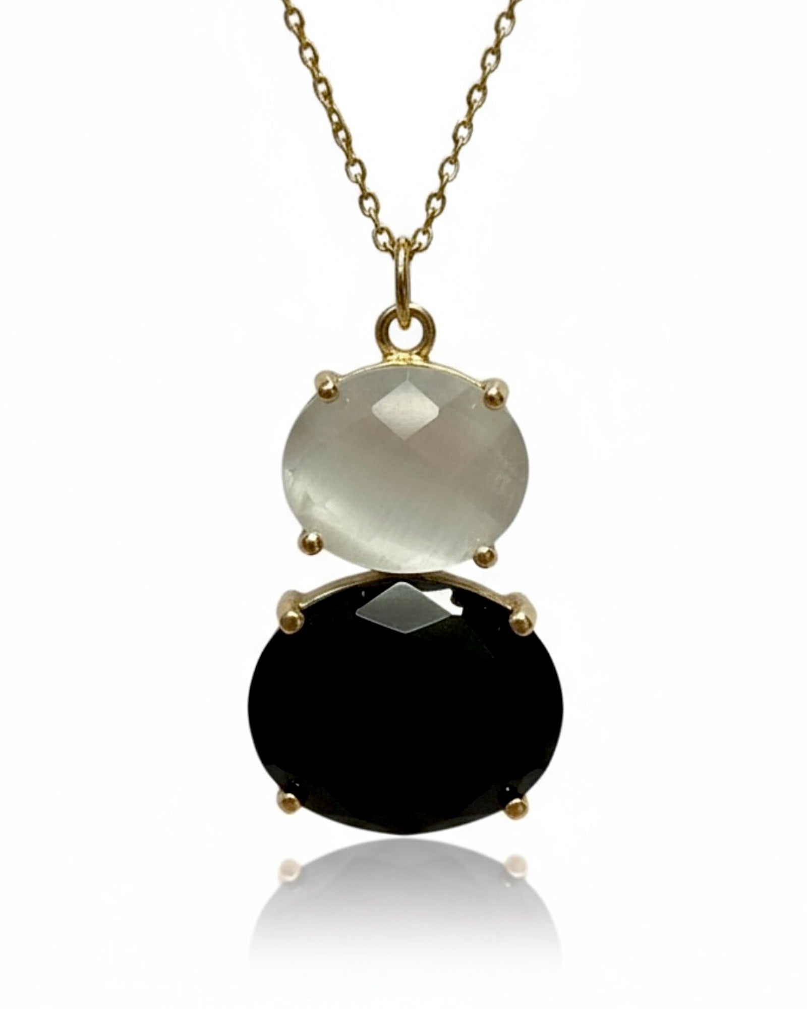 Black Necklace in Gold-Plated Silver