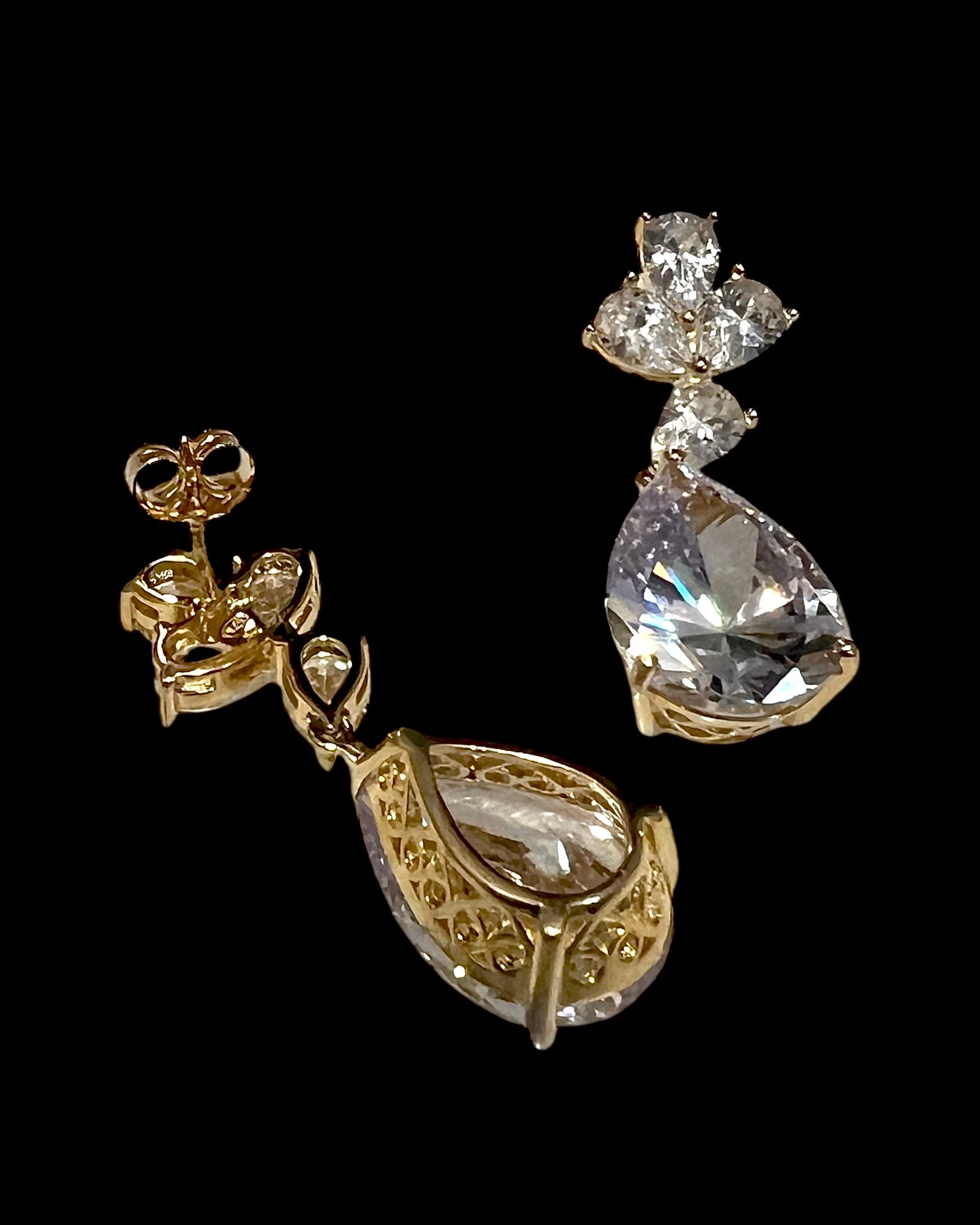 Gold Plated Silver Drop Earrings