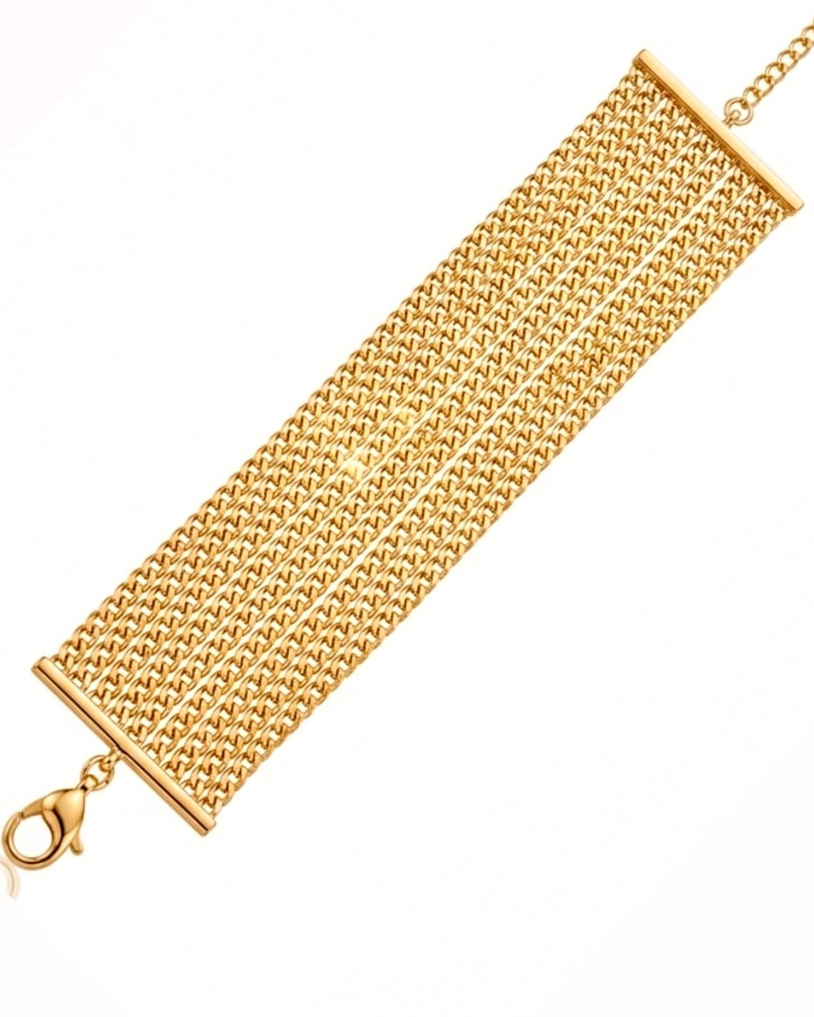 Pulseira Fios em Prata Dourada