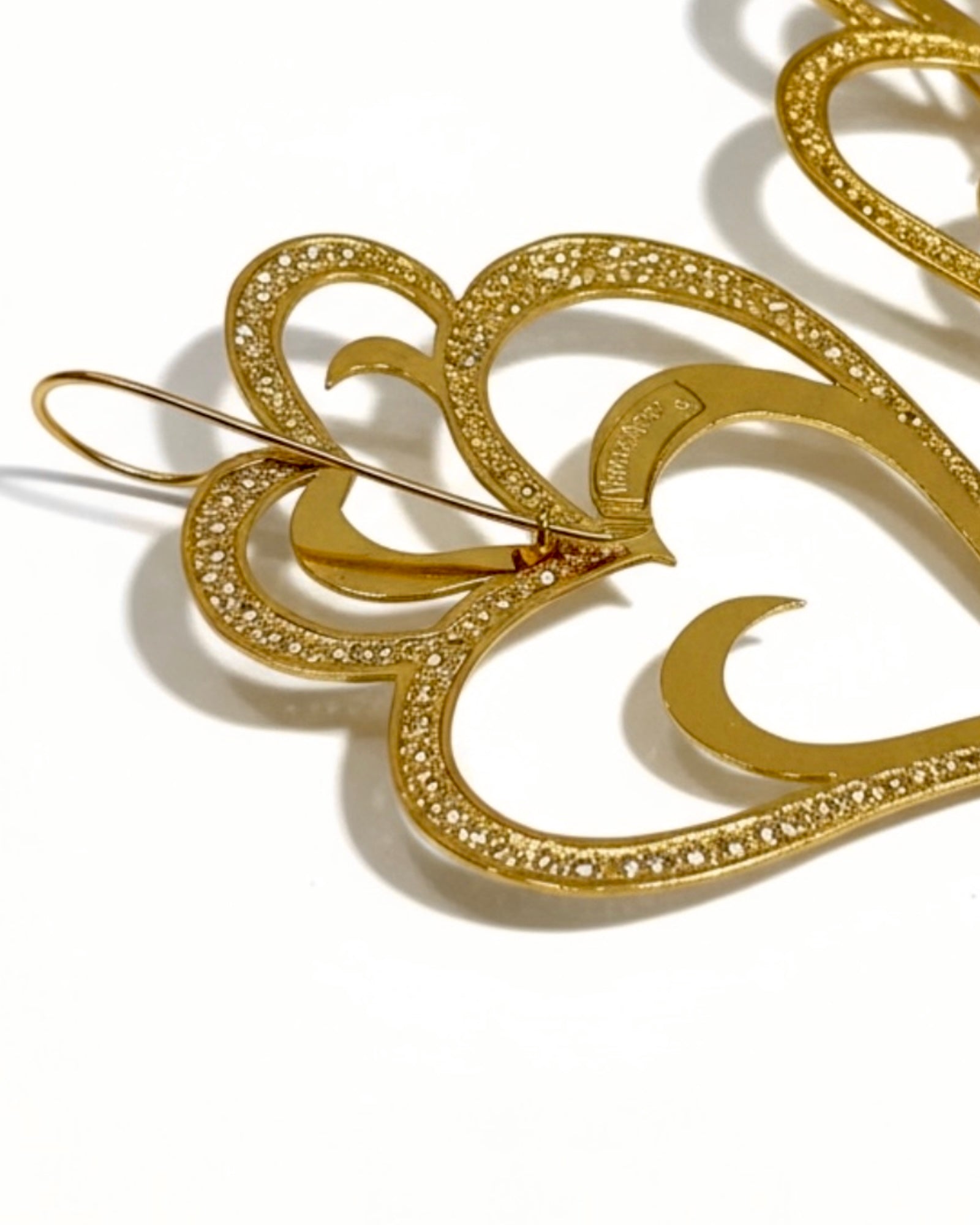 Viana's Heart 22 Earrings with Black Enamel