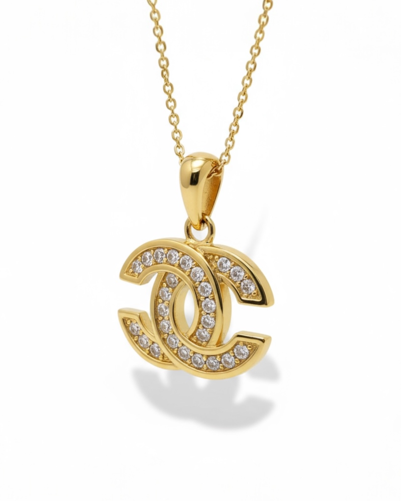 Gold-plated silver charm necklace