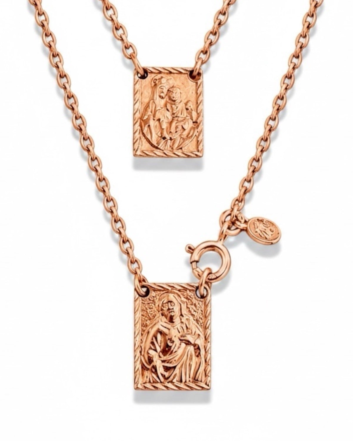 M - Traditional Mesh Scapular in Rose Silver