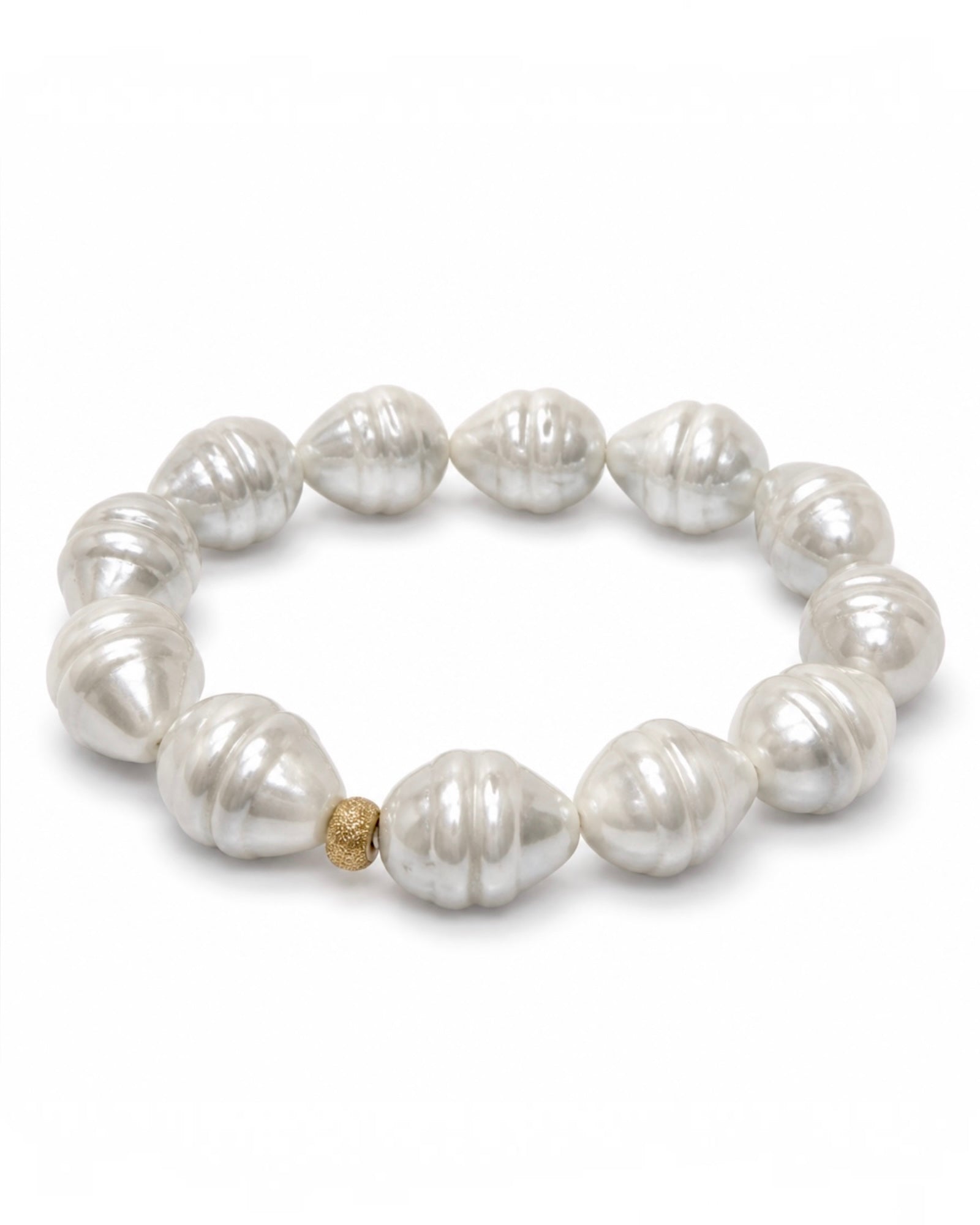 Pulseira com Pérolas em Prata Dourada