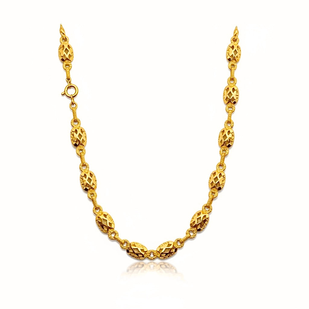 Filigree Grass Necklace in Gold-Plated Silver