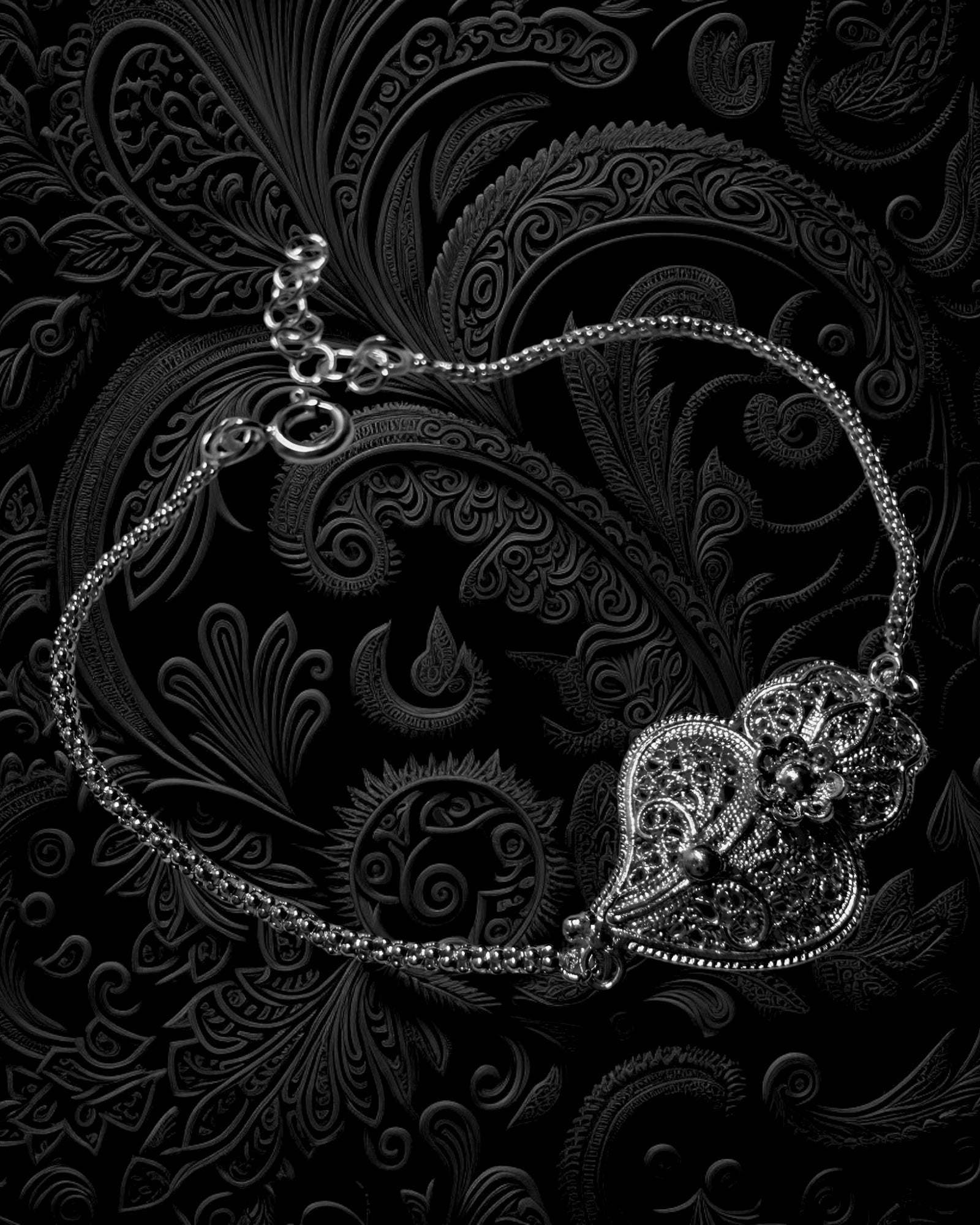 Pulseira Coração de Viana em Prata